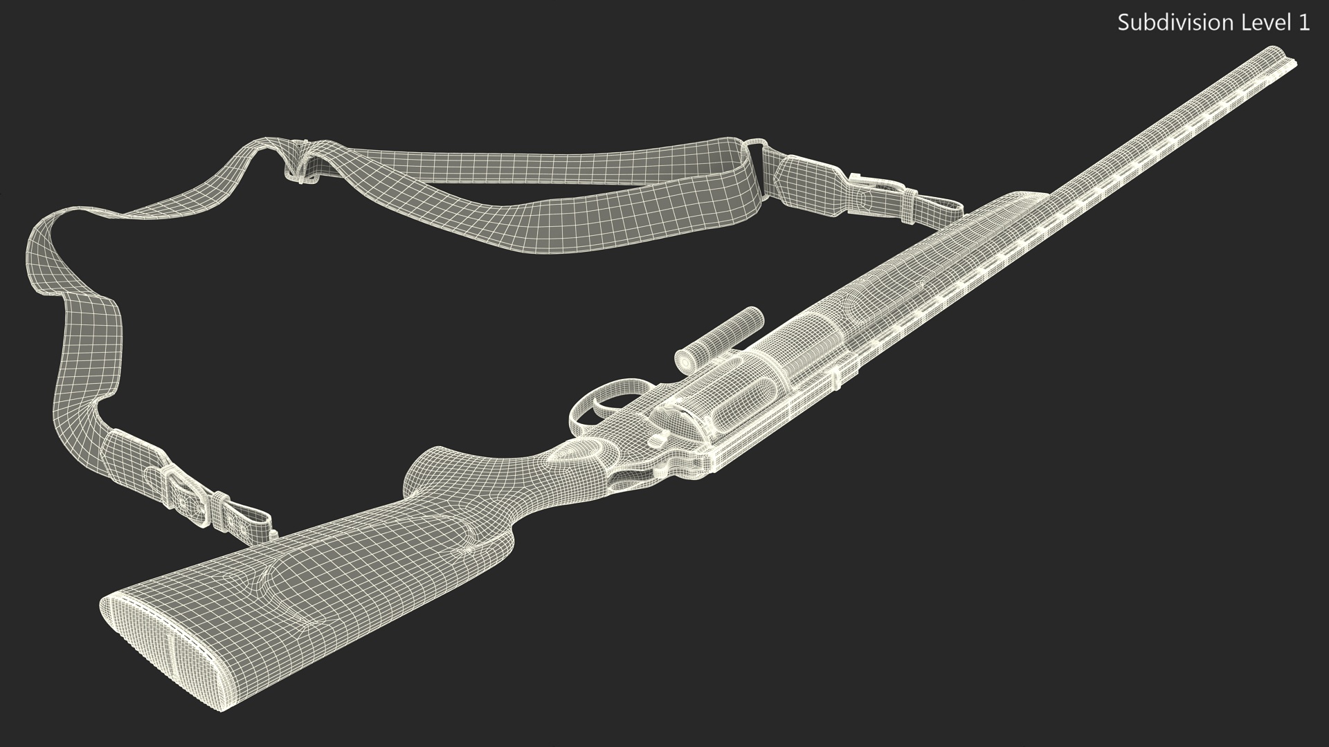 3D Russian Revolving Shotgun MTs255 Polymer Worn Rigged for Maya