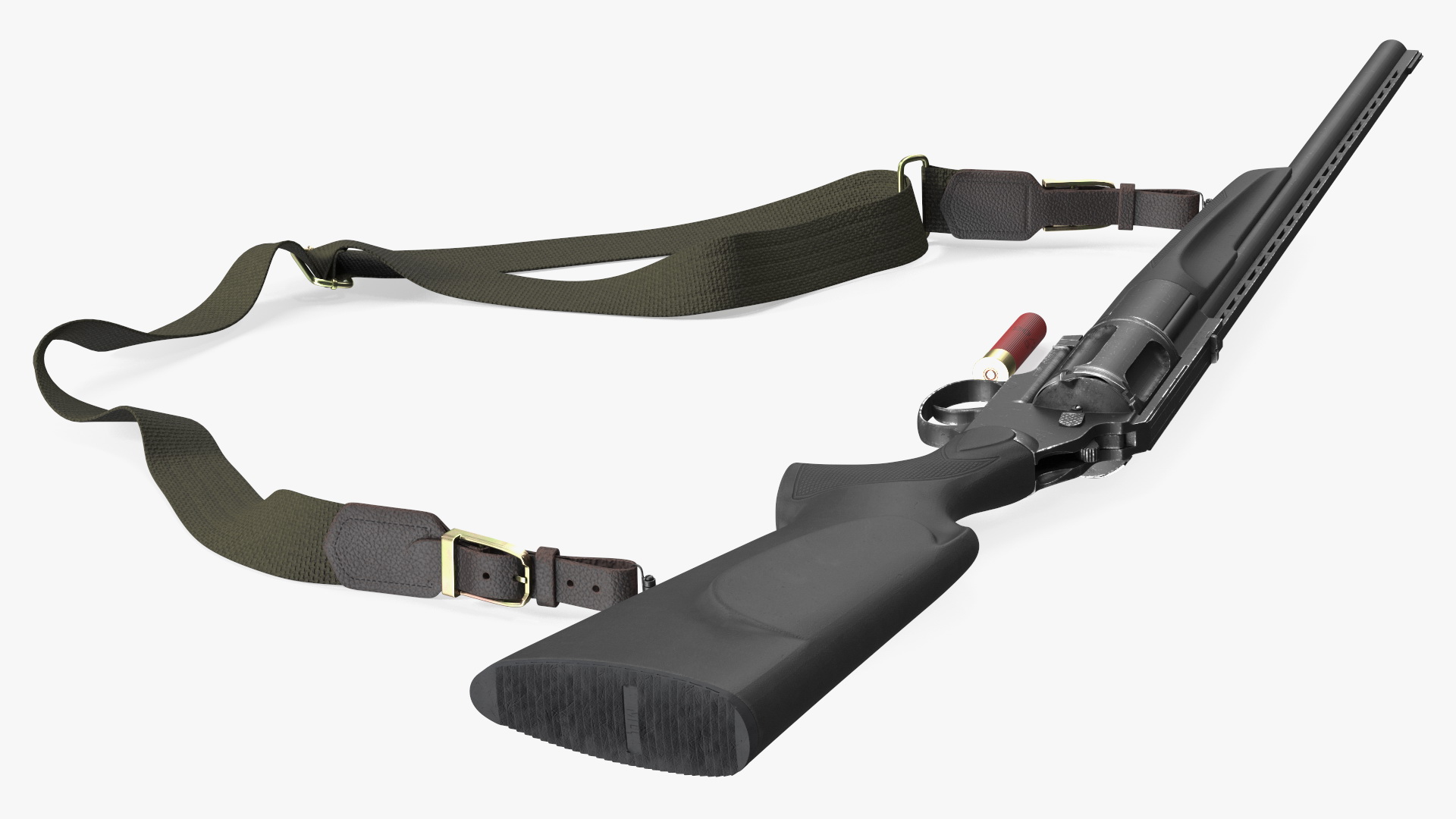 3D Russian Revolving Shotgun MTs255 Polymer Worn Rigged for Maya
