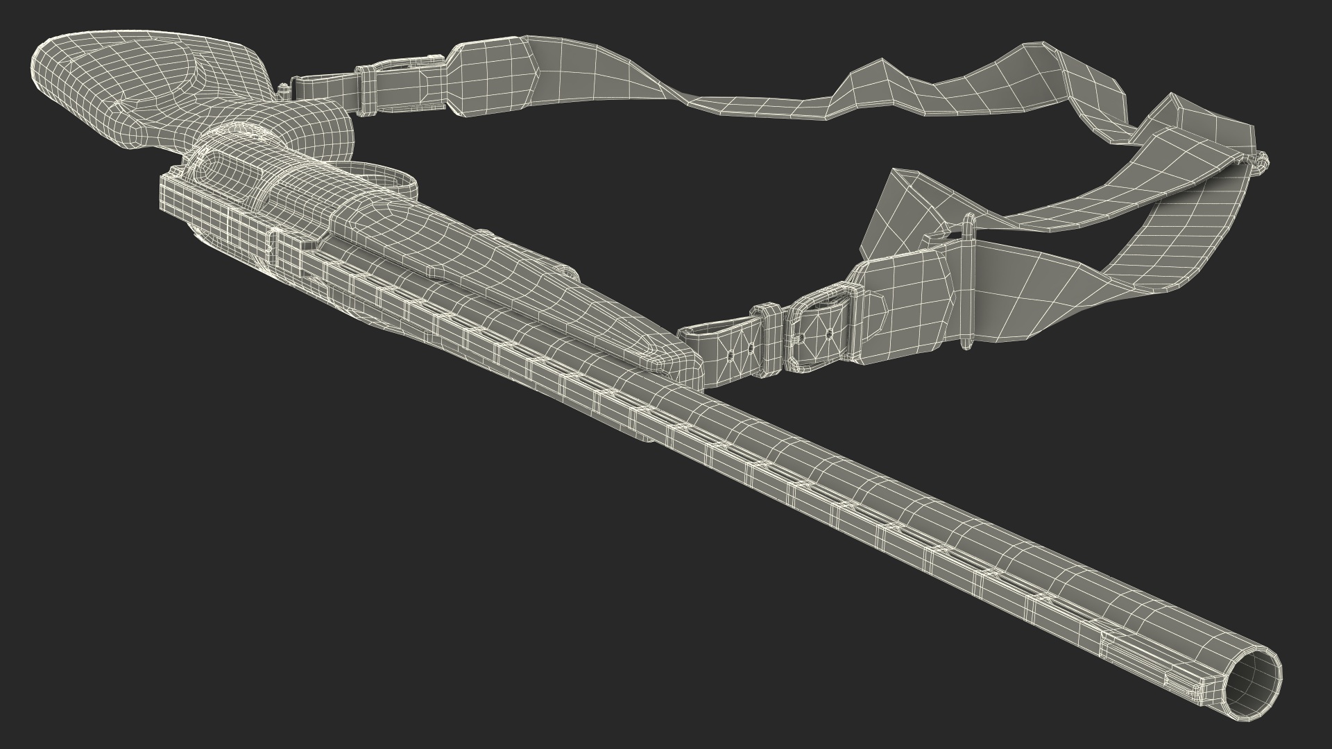 3D Russian Revolving Shotgun MTs255 Polymer Worn Rigged for Maya