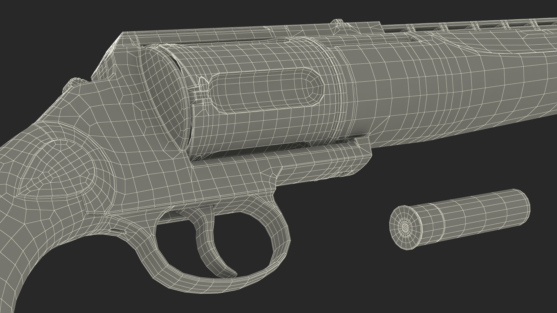 3D Russian Revolving Shotgun MTs255 Polymer Worn Rigged for Maya