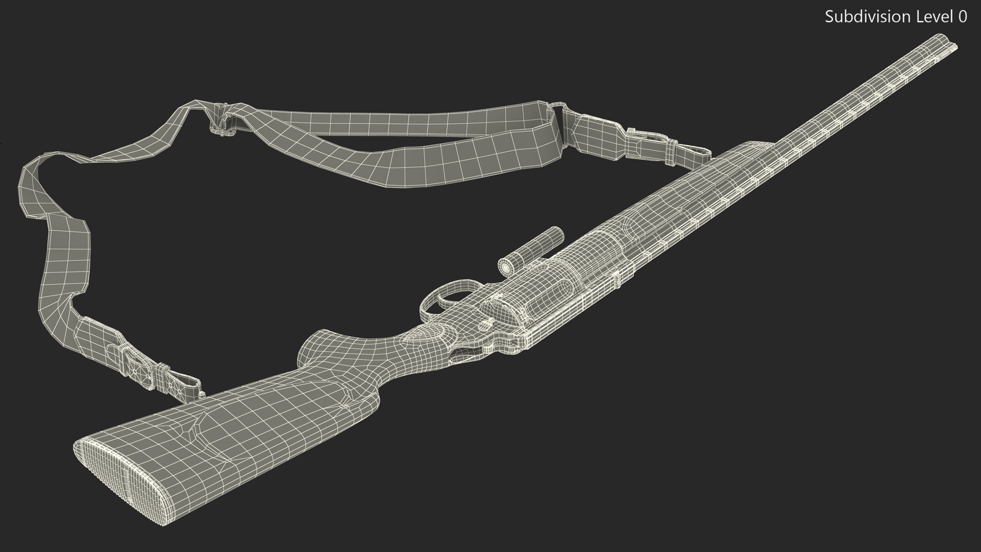 3D Russian Revolving Shotgun MTs255 Polymer Worn Rigged for Maya