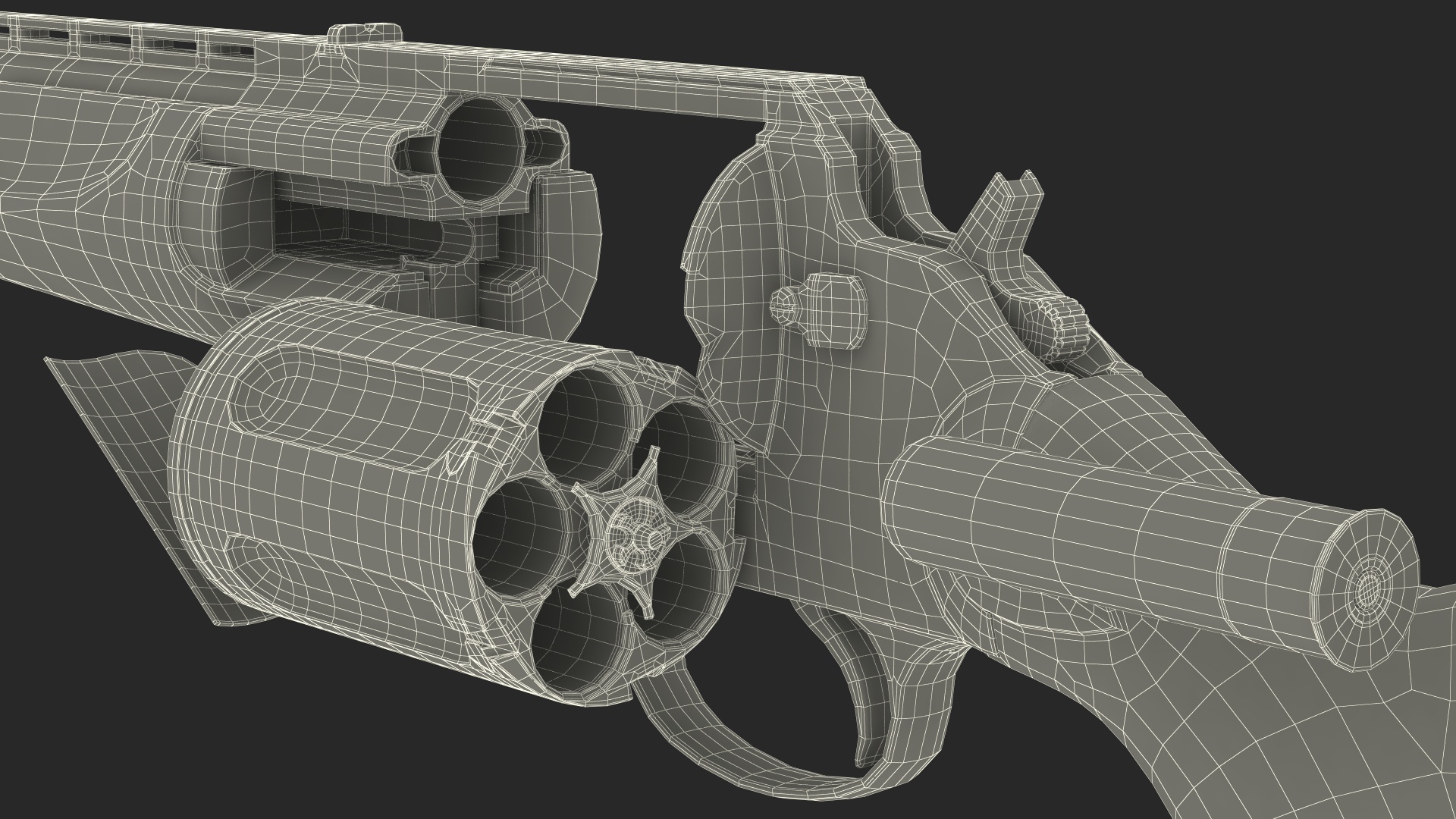 3D Russian Revolving Shotgun MTs255 Polymer Worn Rigged for Maya