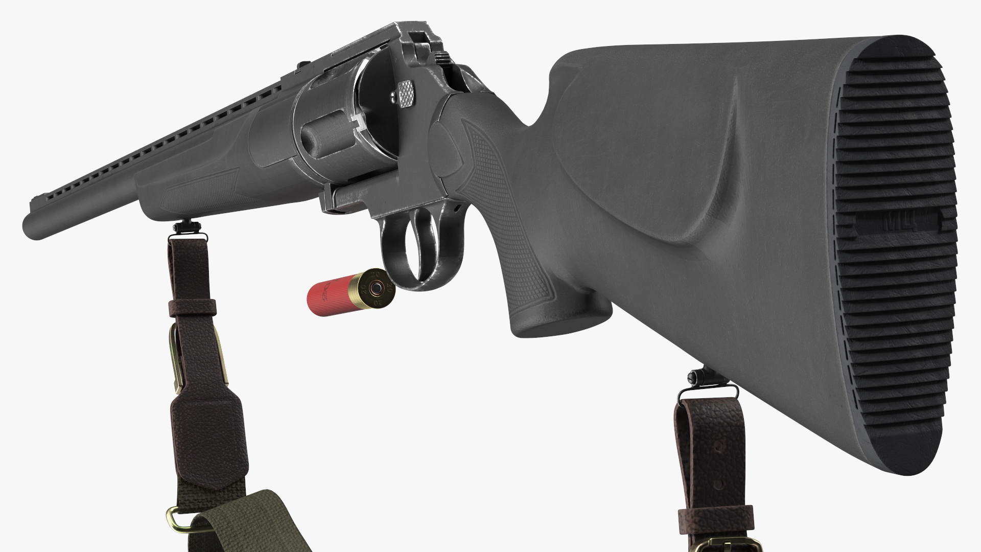 3D Russian Revolving Shotgun MTs255 Polymer Worn Rigged for Maya