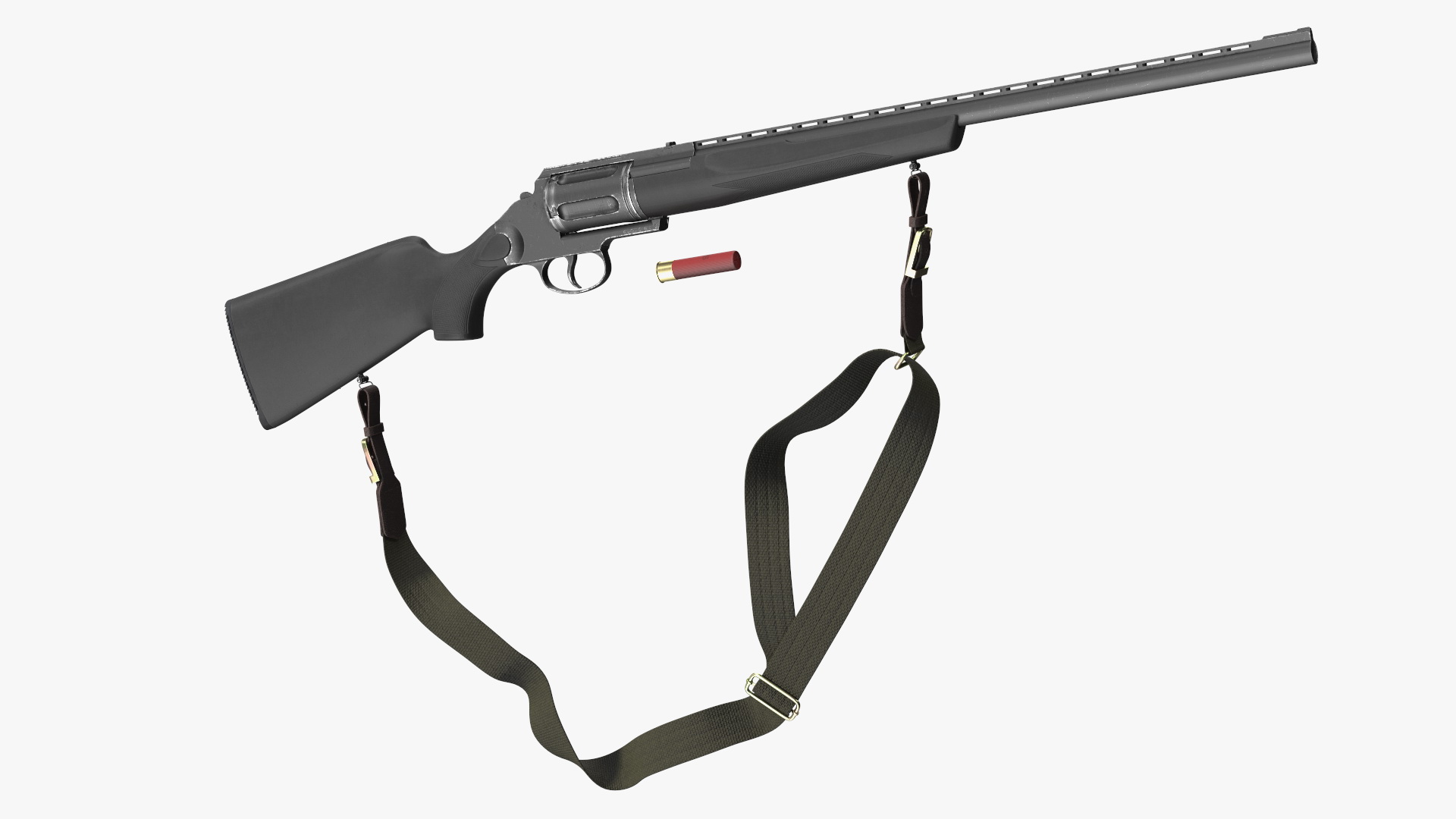3D Russian Revolving Shotgun MTs255 Polymer Worn Rigged for Maya
