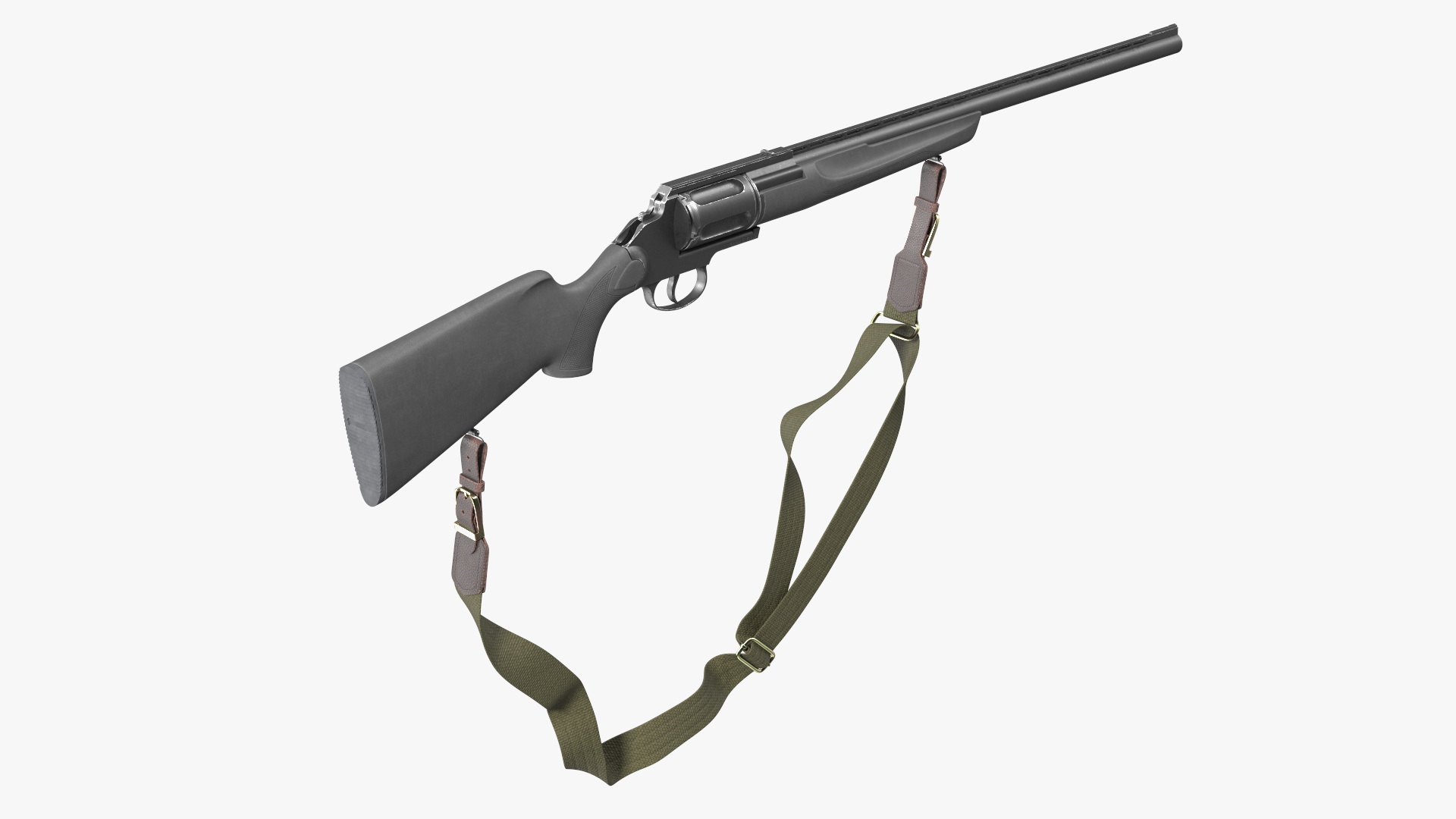 3D Russian Revolving Shotgun MTs255 Polymer Worn Rigged for Maya
