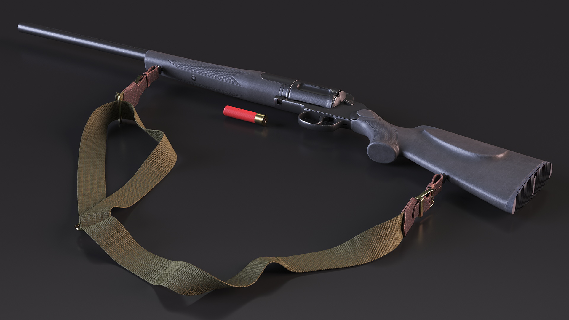 3D Russian Revolving Shotgun MTs255 Polymer Worn Rigged for Maya