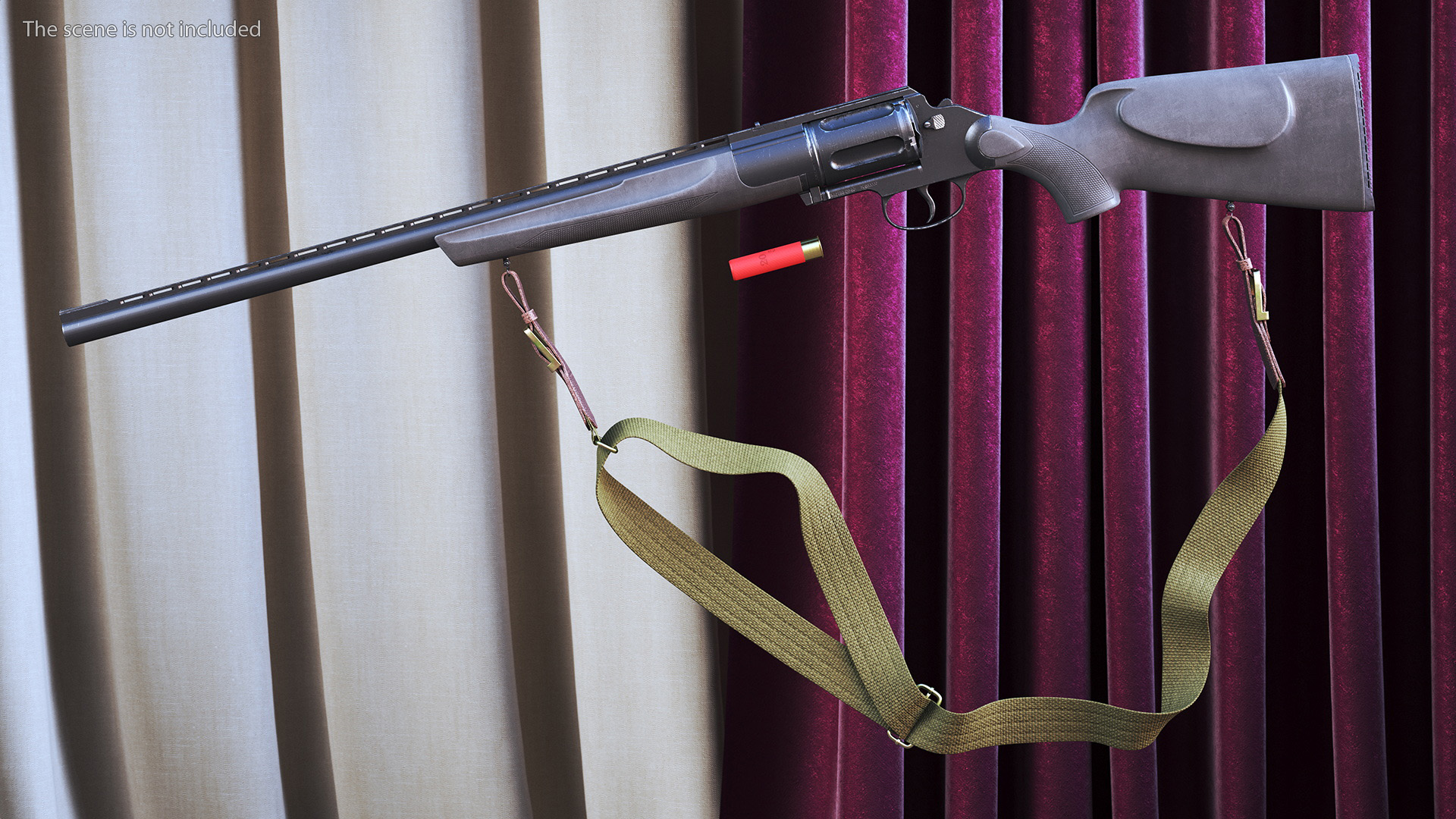 3D Russian Revolving Shotgun MTs255 Polymer Worn Rigged for Maya