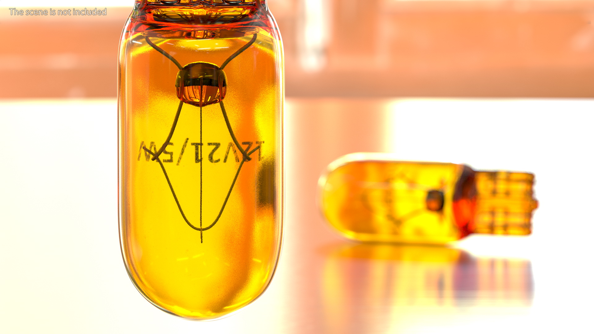 3D model Halogen Capeless 12V 21W Bulb Amber