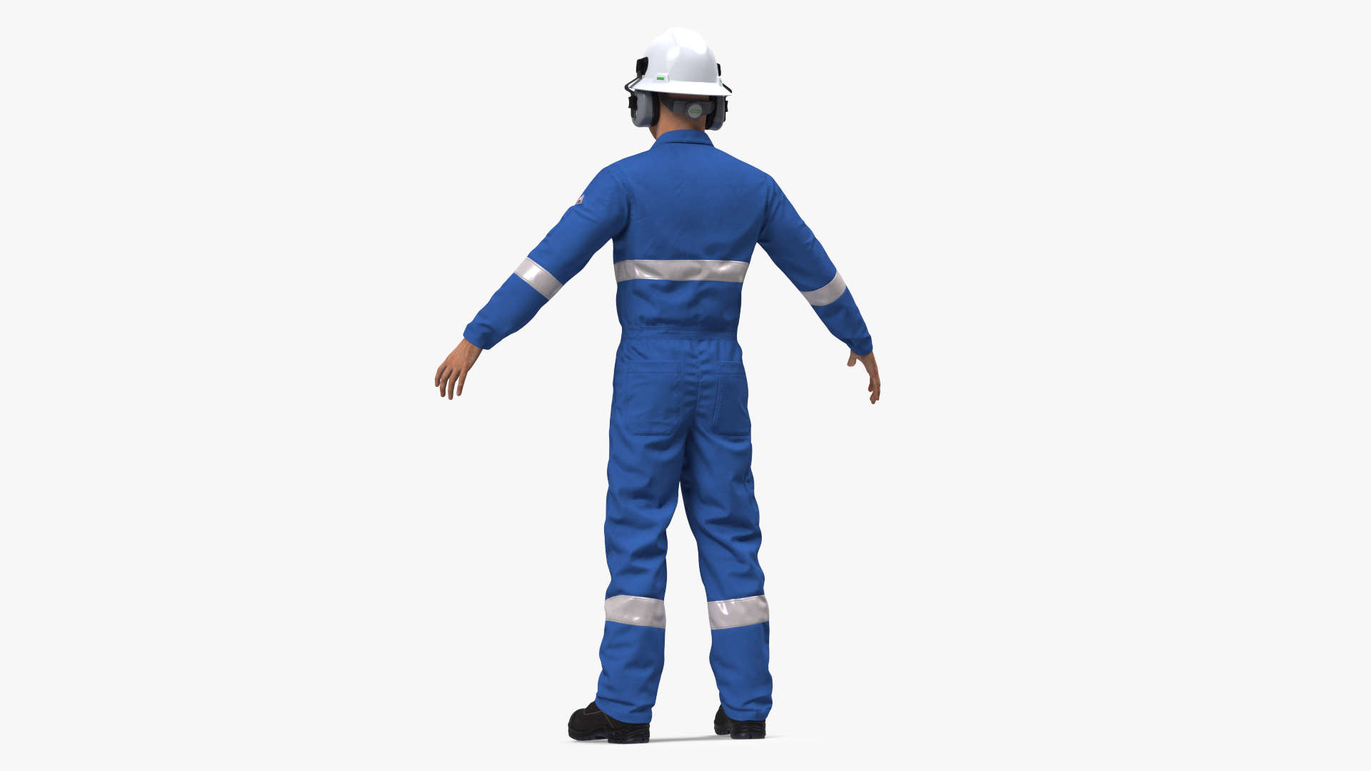 3D Oil Gas Worker Neutral Pose Fur