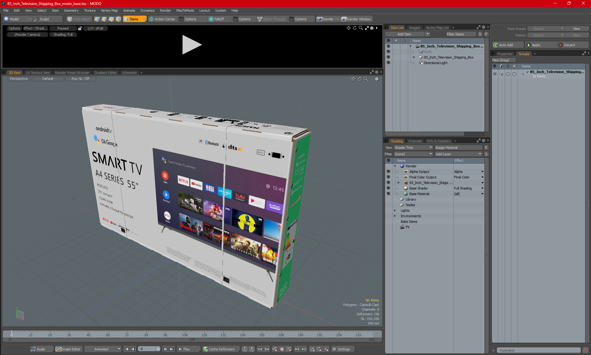 3D 85 Inch Television Shipping Box