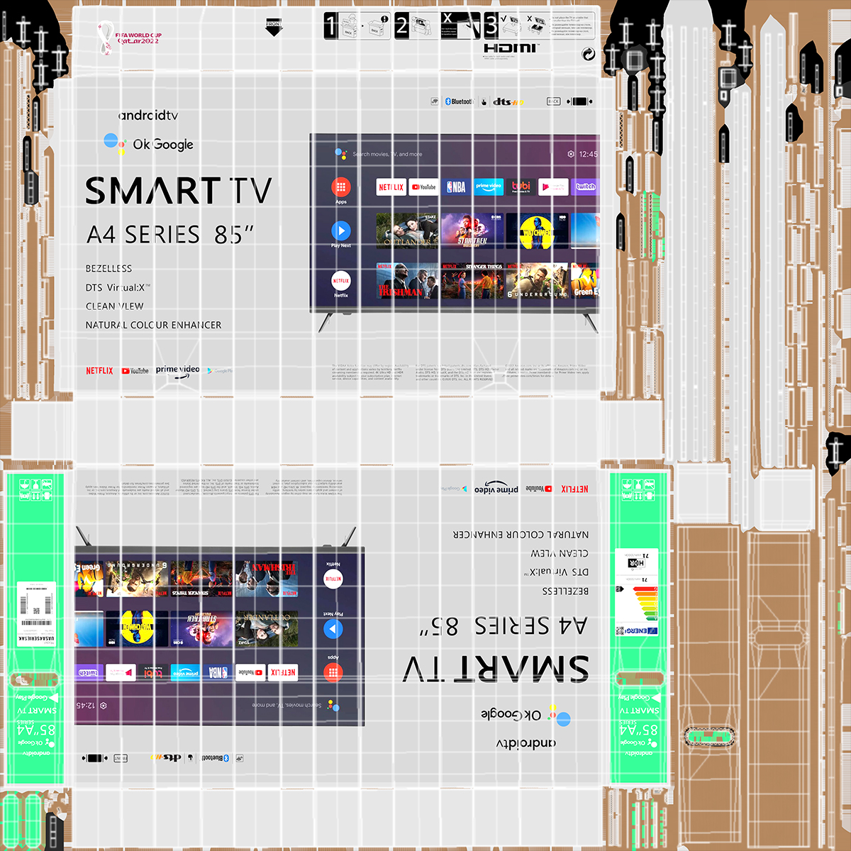 3D 85 Inch Television Shipping Box