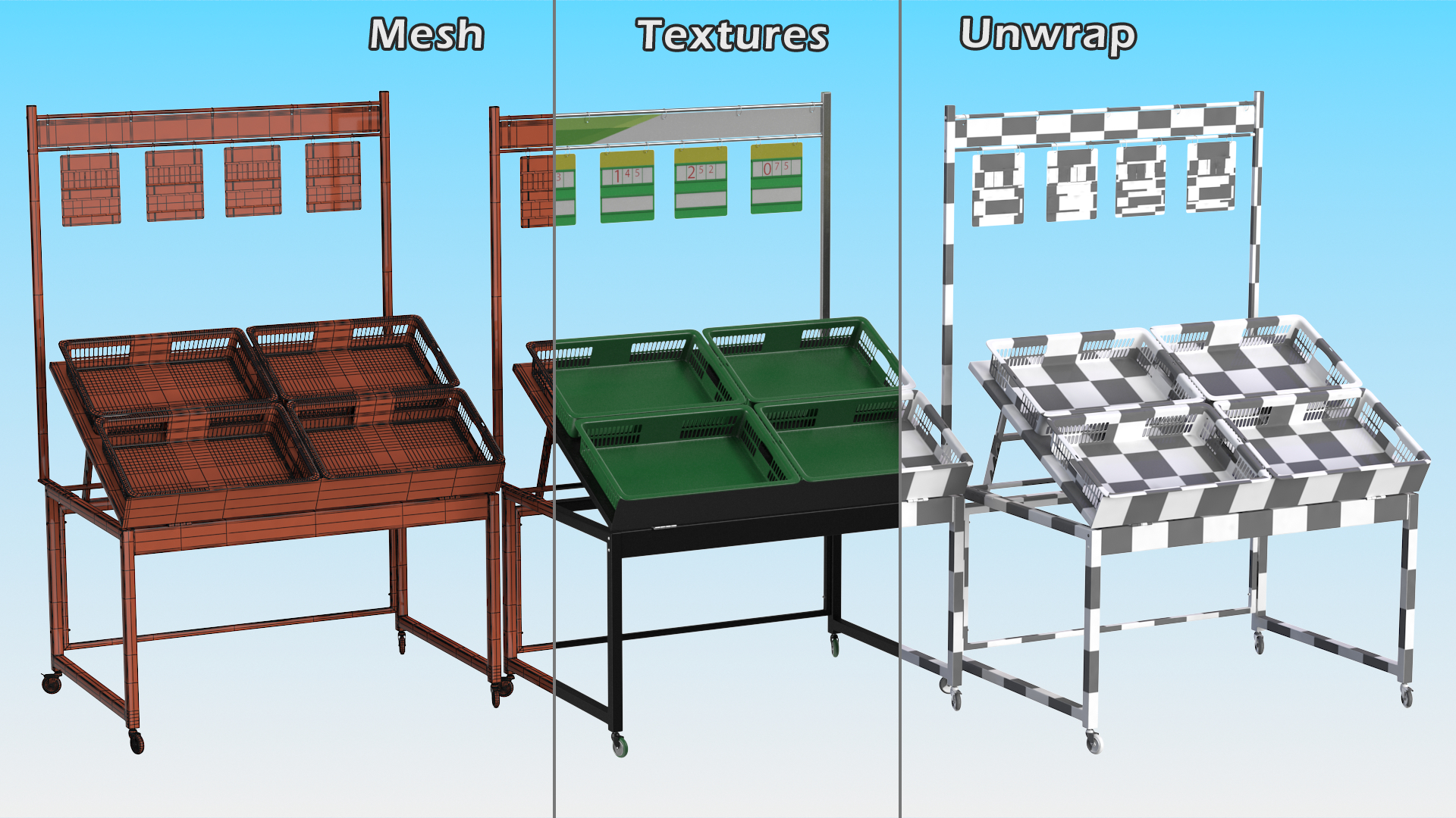 Vegetables Shopping Display 3D