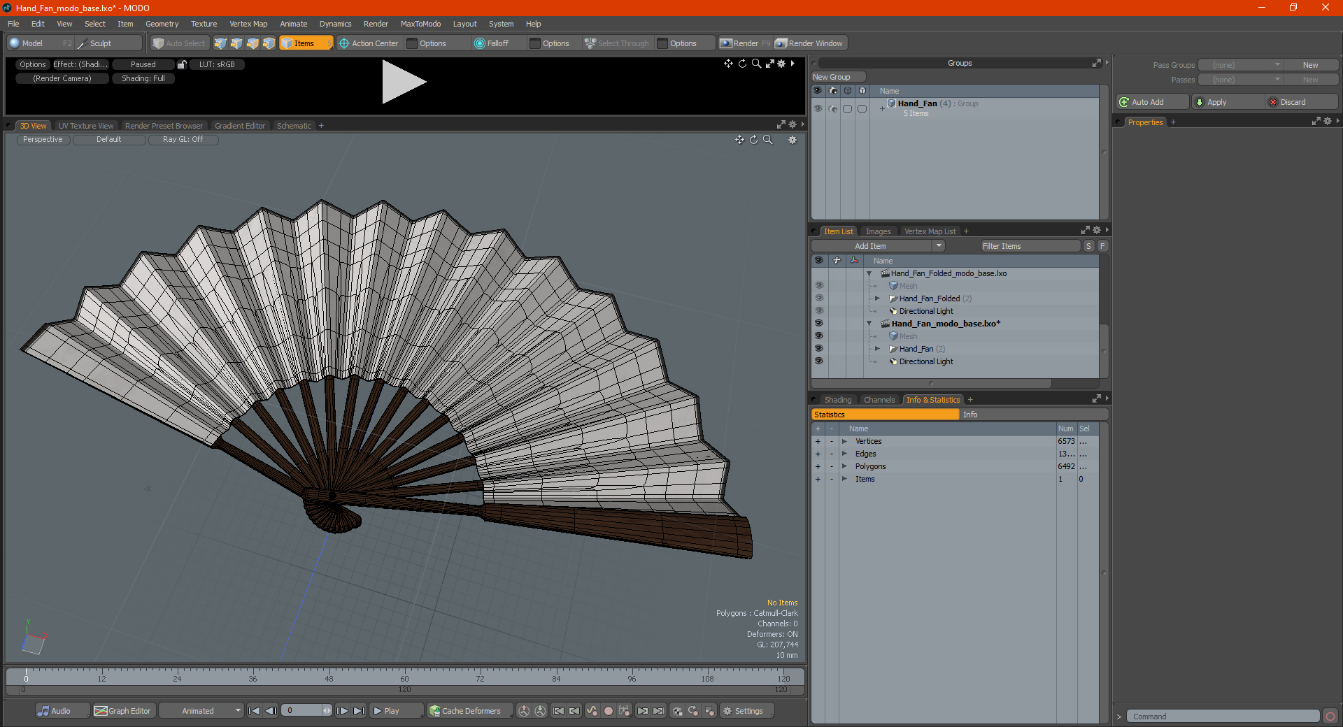 3D model Hand Fan