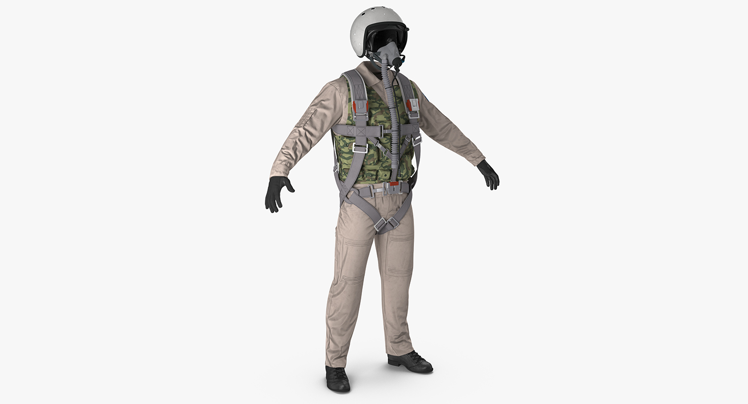 3D Russian Jet Fighter Pilot Uniform model
