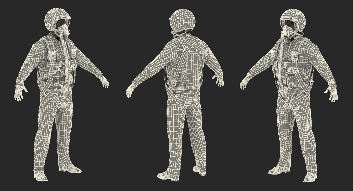 3D Russian Jet Fighter Pilot Uniform model
