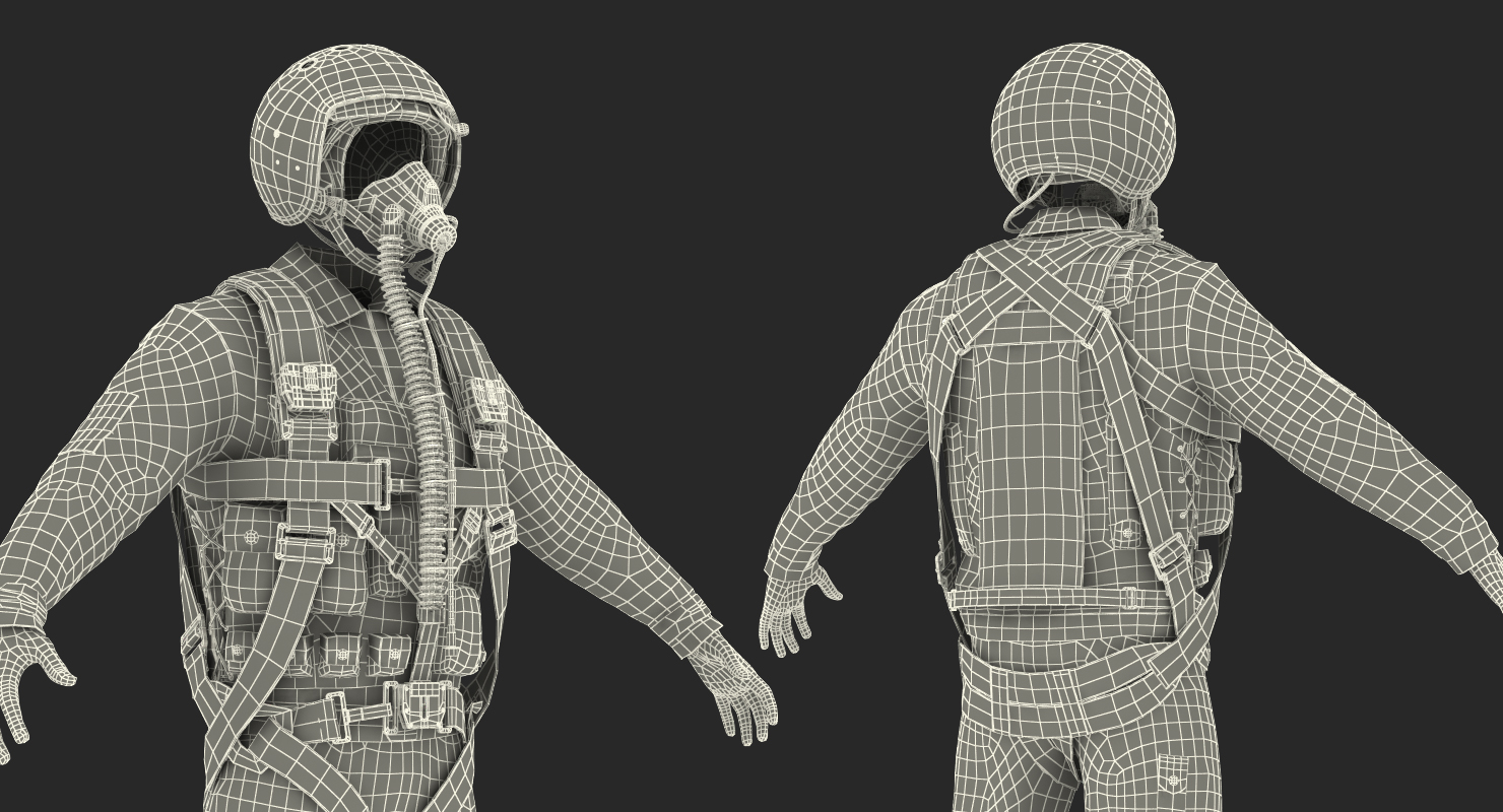 3D Russian Jet Fighter Pilot Uniform model
