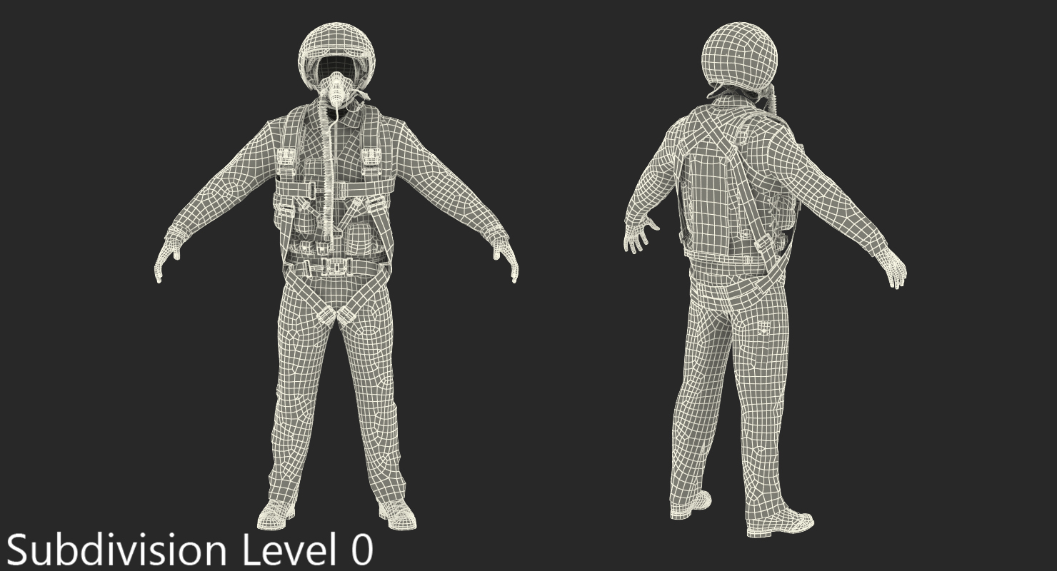 3D Russian Jet Fighter Pilot Uniform model