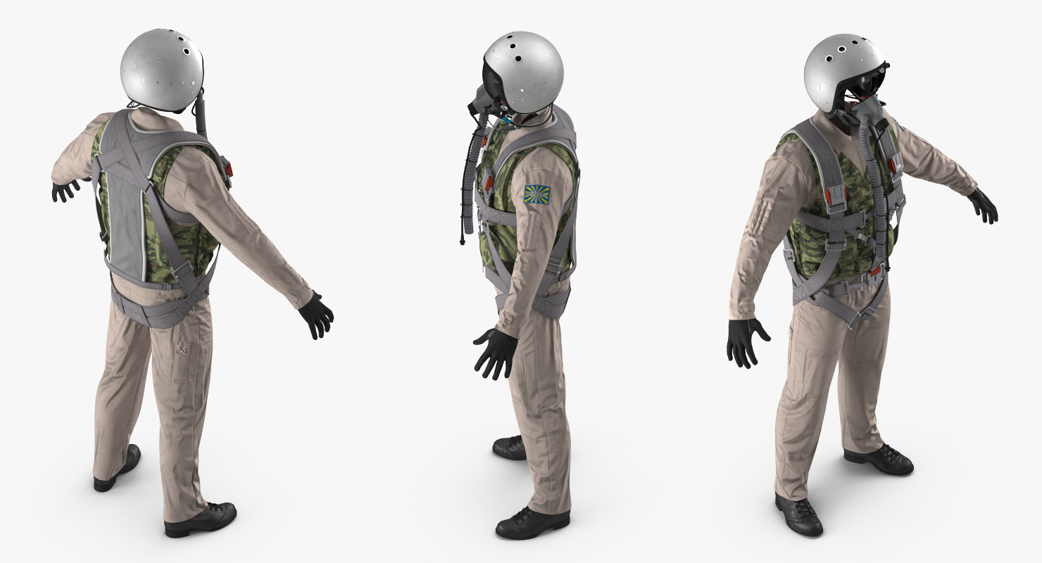3D Russian Jet Fighter Pilot Uniform model