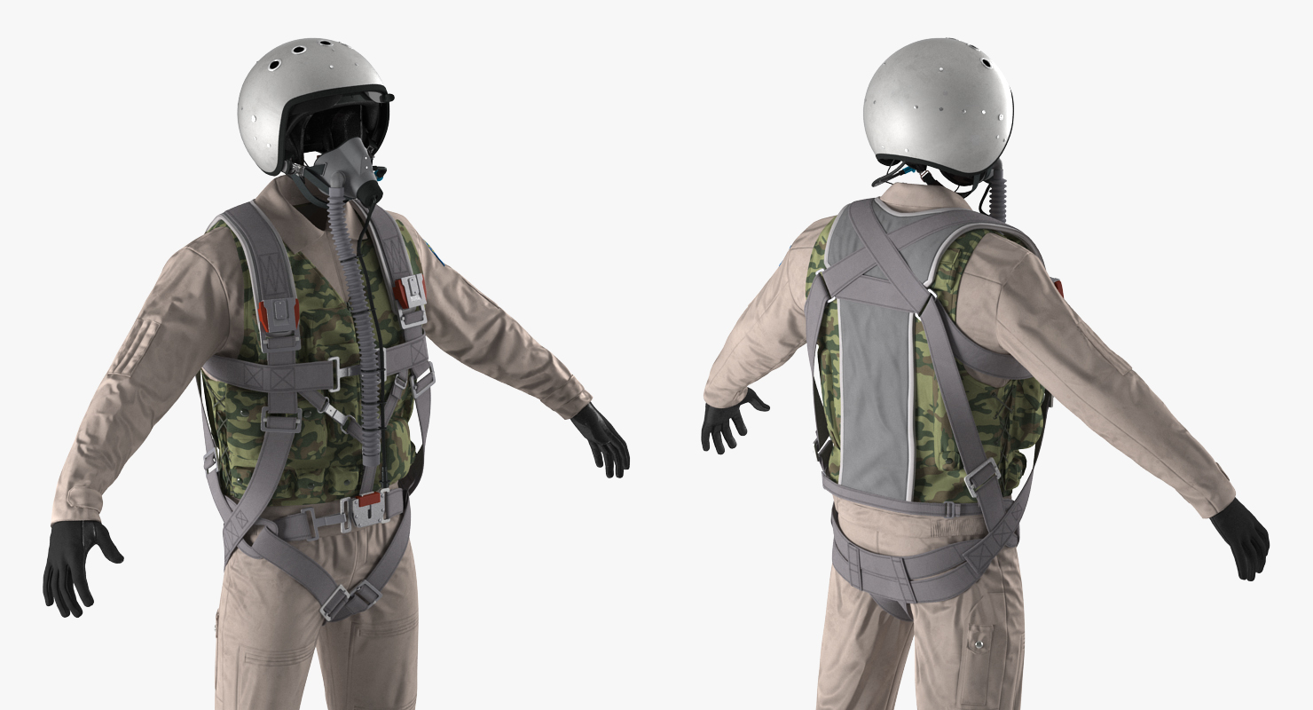 3D Russian Jet Fighter Pilot Uniform model