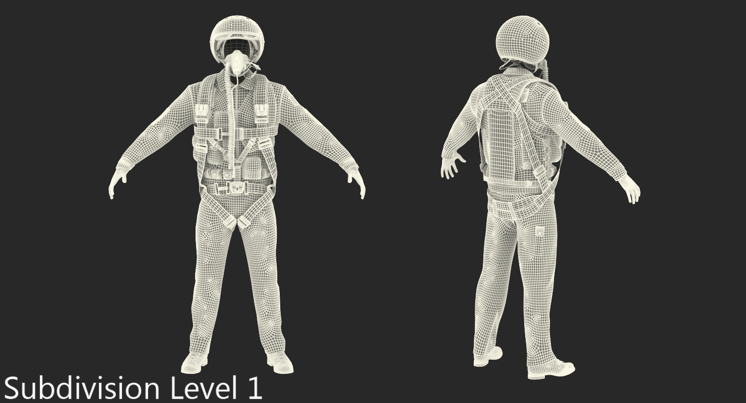 3D Russian Jet Fighter Pilot Uniform model