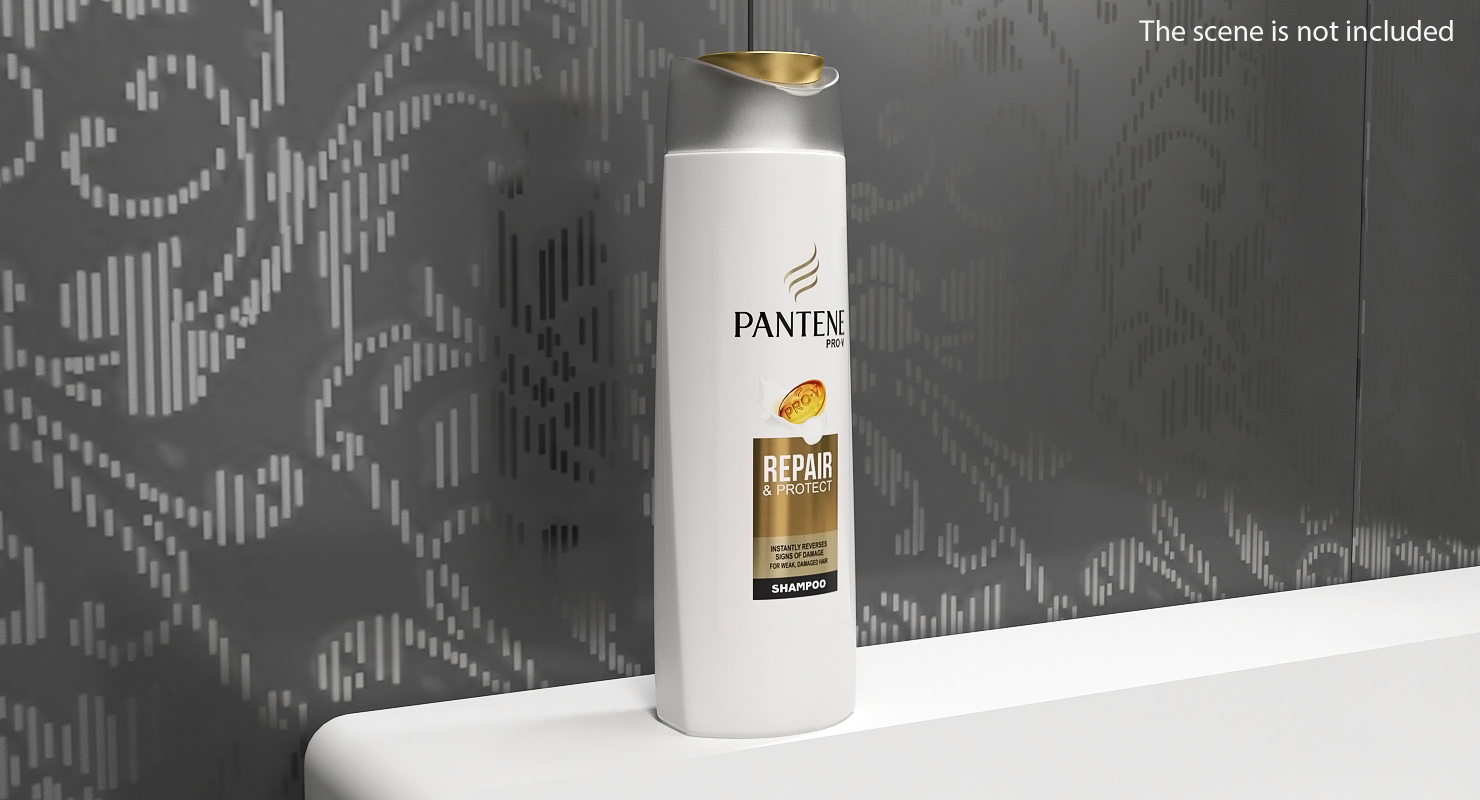 3D Pantene Pro V Shampoo Bottle model