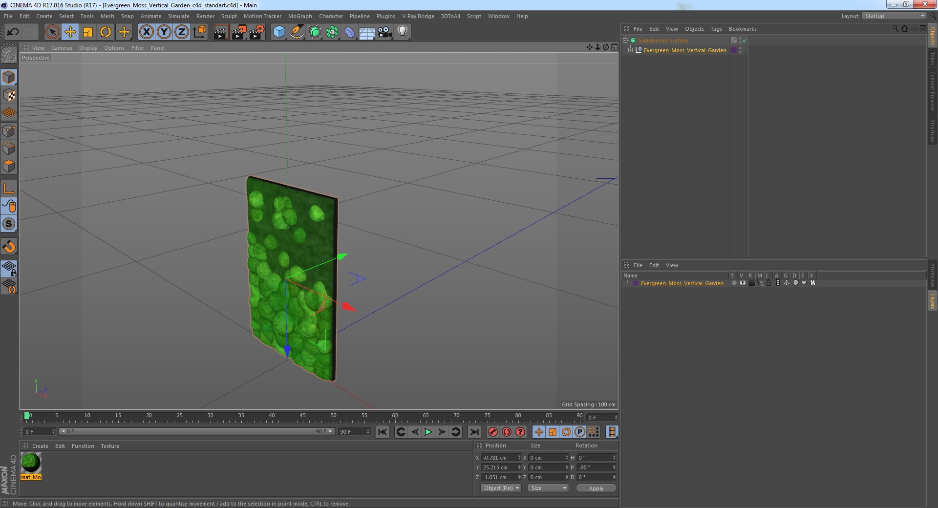 3D model Evergreen Moss Vertical Garden