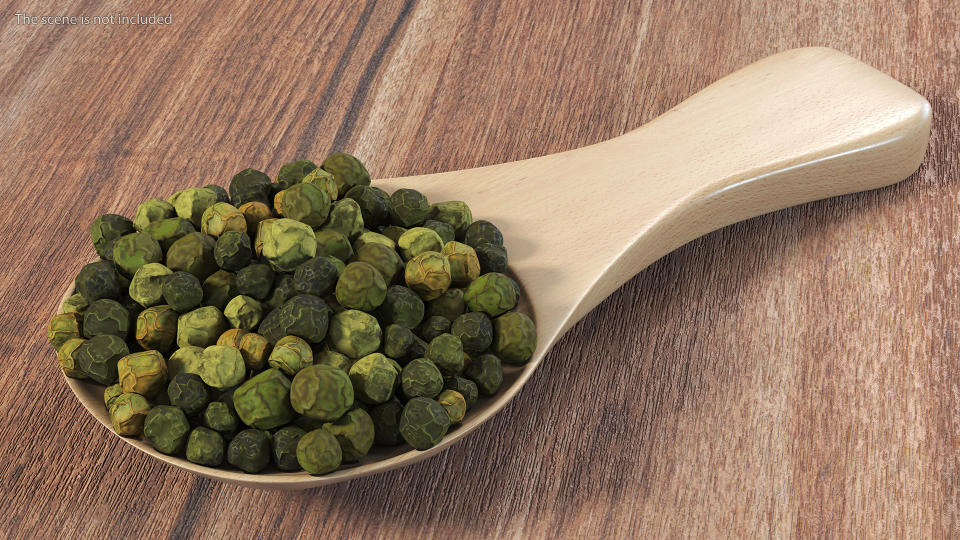 Spoon of Dried Green Peppercorns 3D