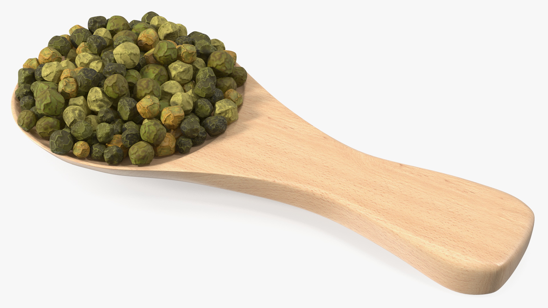 Spoon of Dried Green Peppercorns 3D