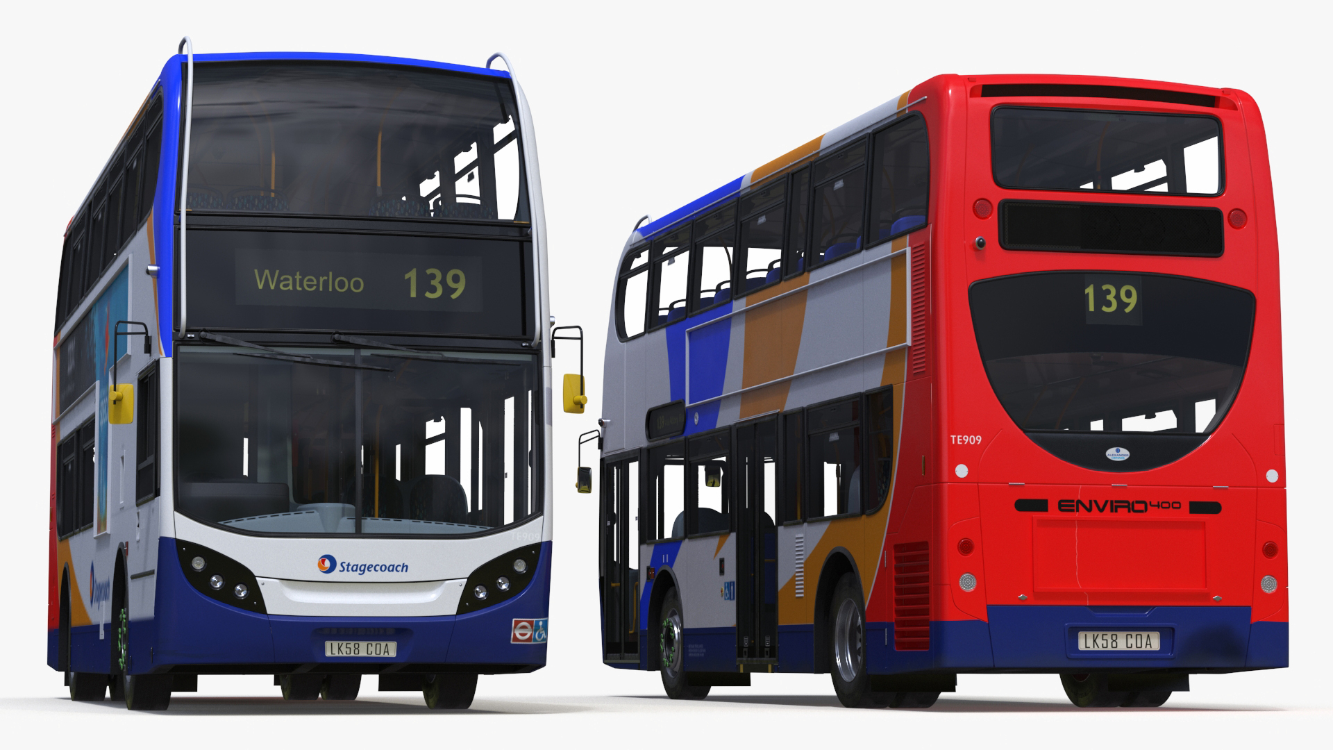 3D Double Decker City Bus Stagecoach Enviro400 model