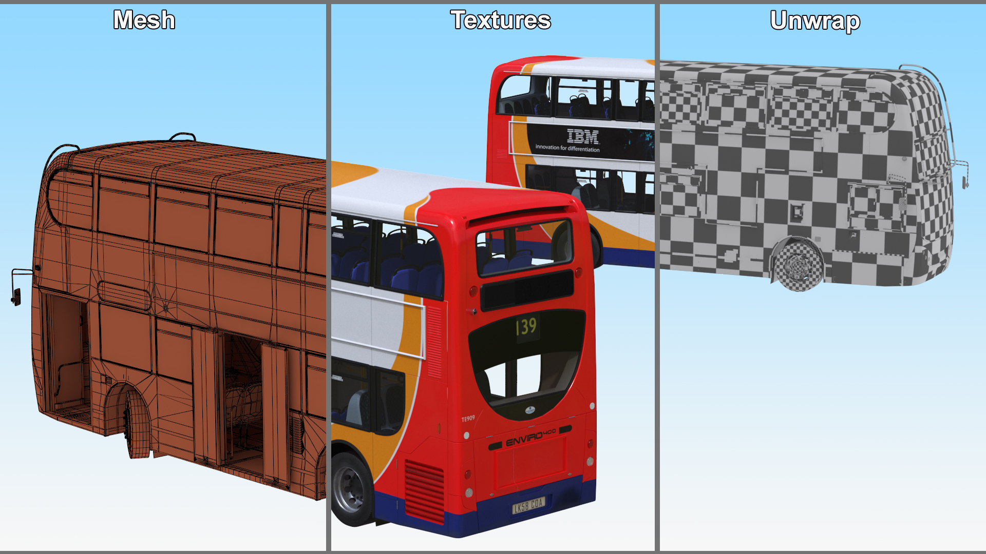 3D Double Decker City Bus Stagecoach Enviro400 model