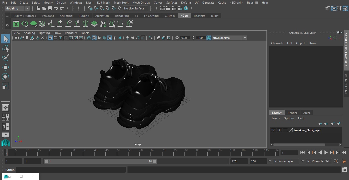 Sneakers Black 3D model