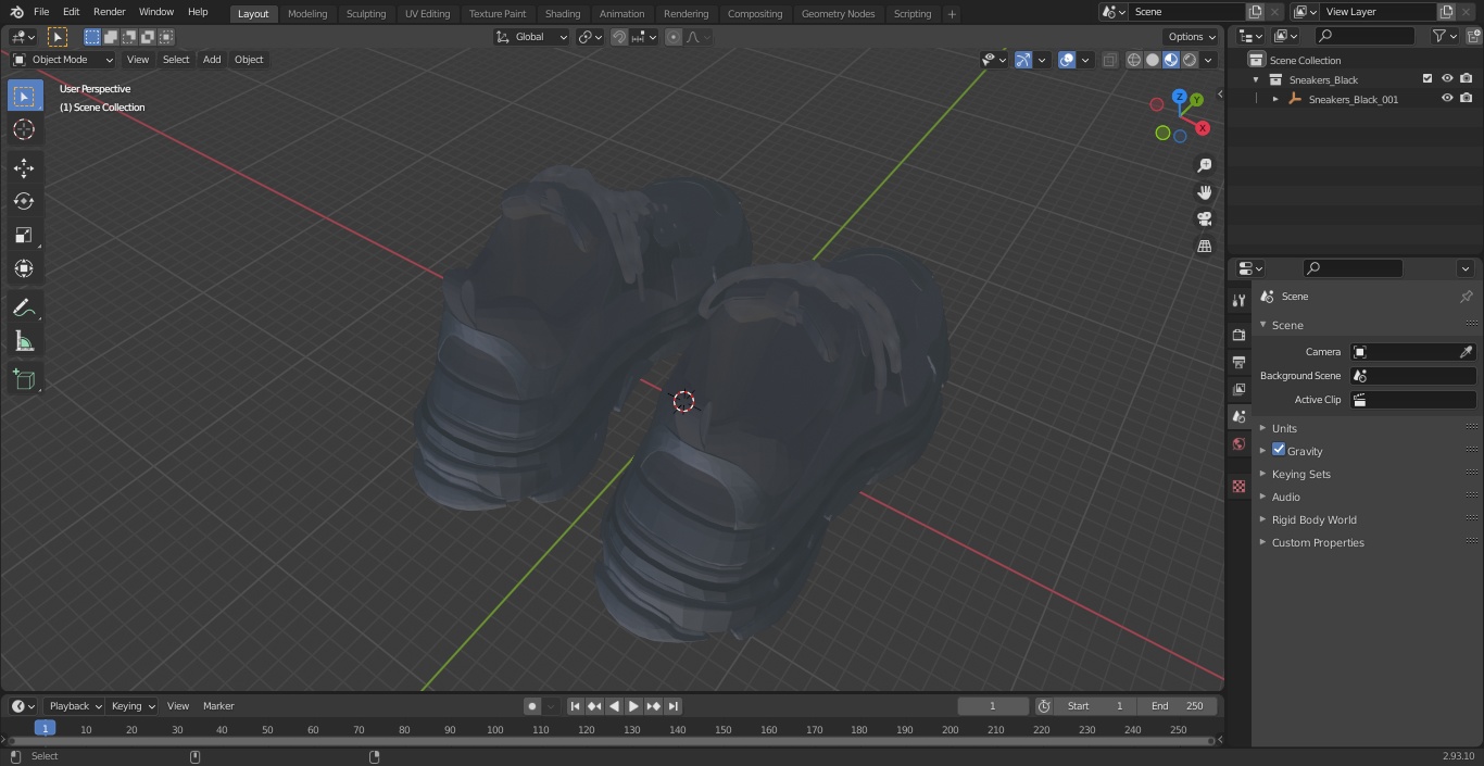 Sneakers Black 3D model
