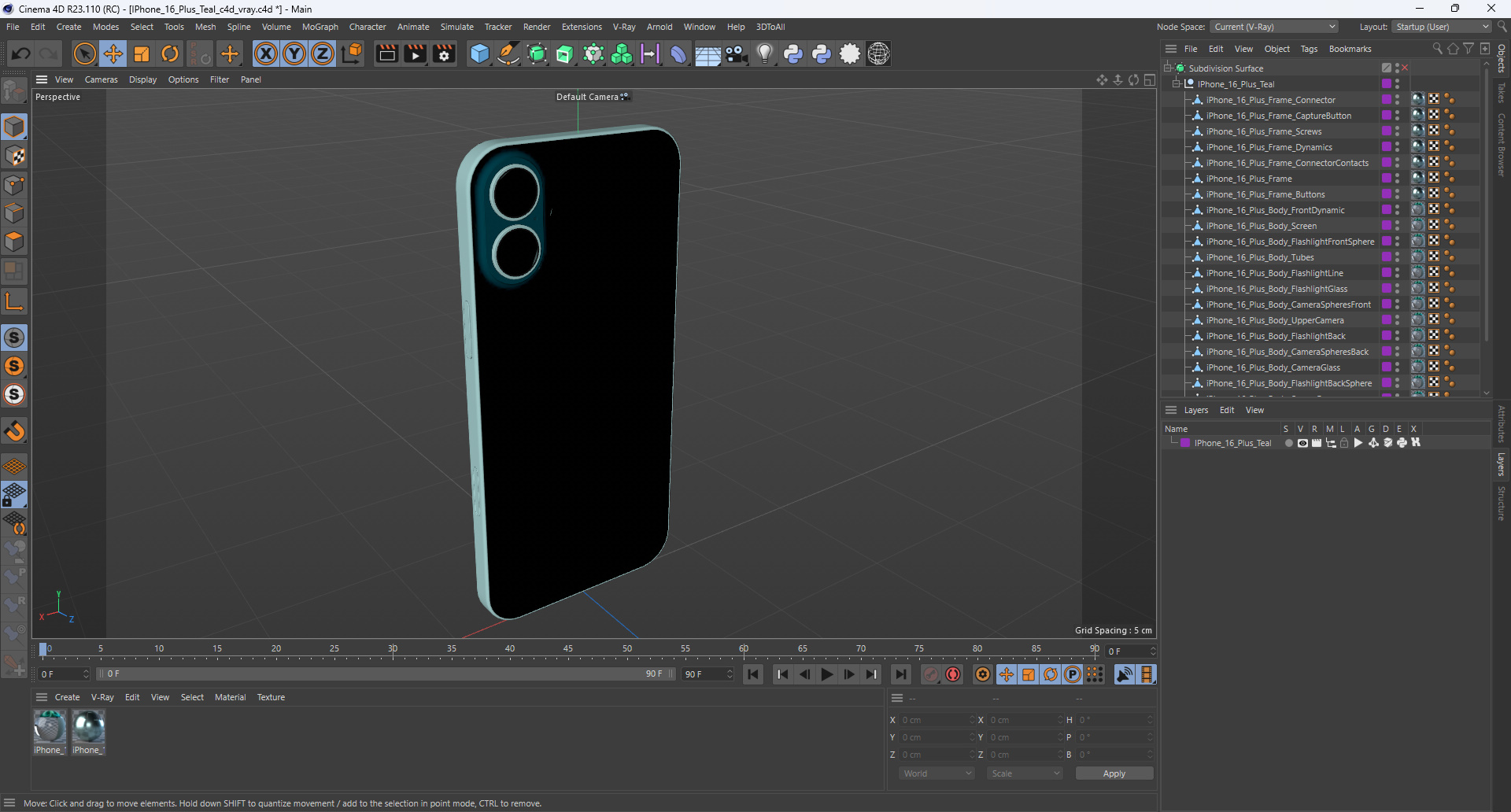 IPhone 16 Plus Teal 3D model