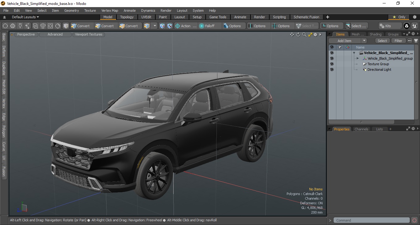 Vehicle Black Simplified 3D model