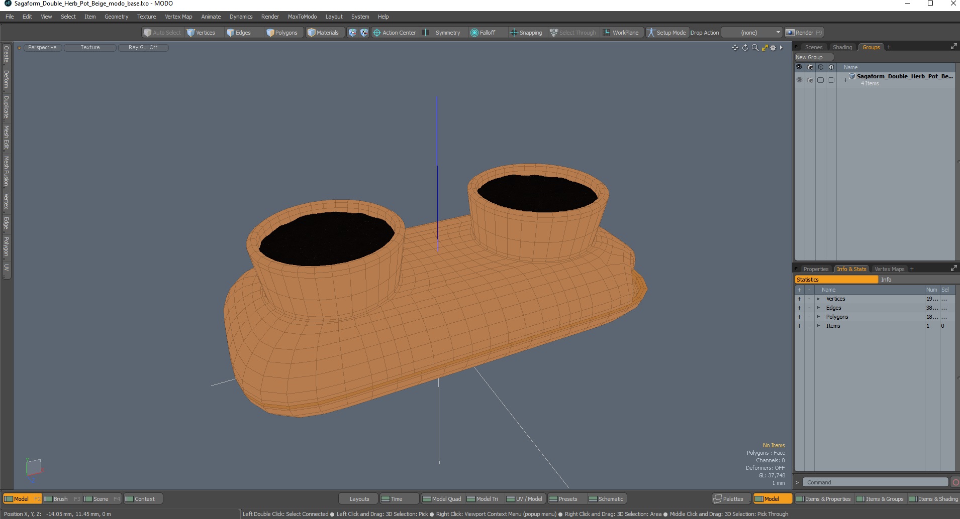 3D model Sagaform Double Herb Pot Beige