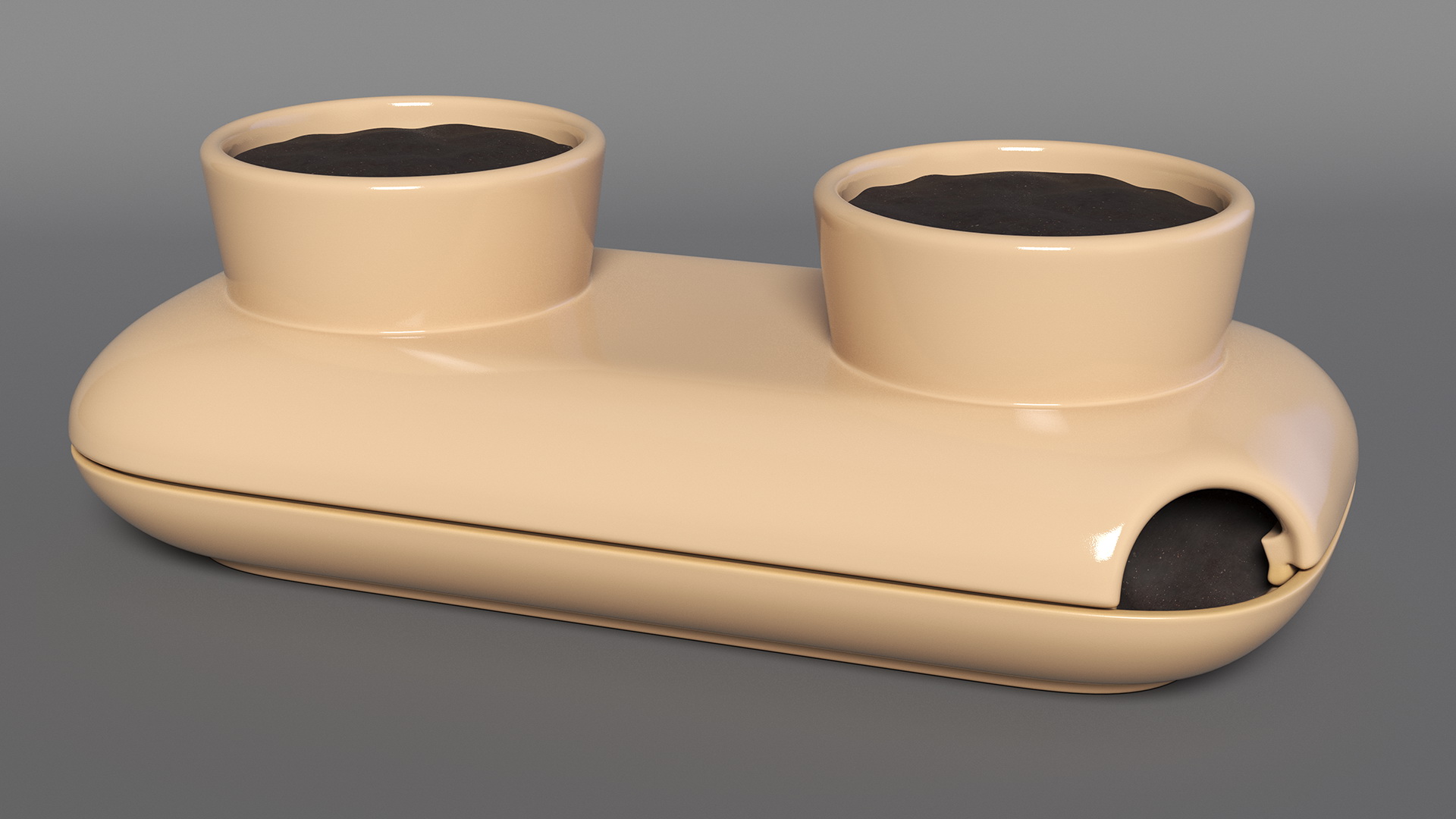 3D model Sagaform Double Herb Pot Beige