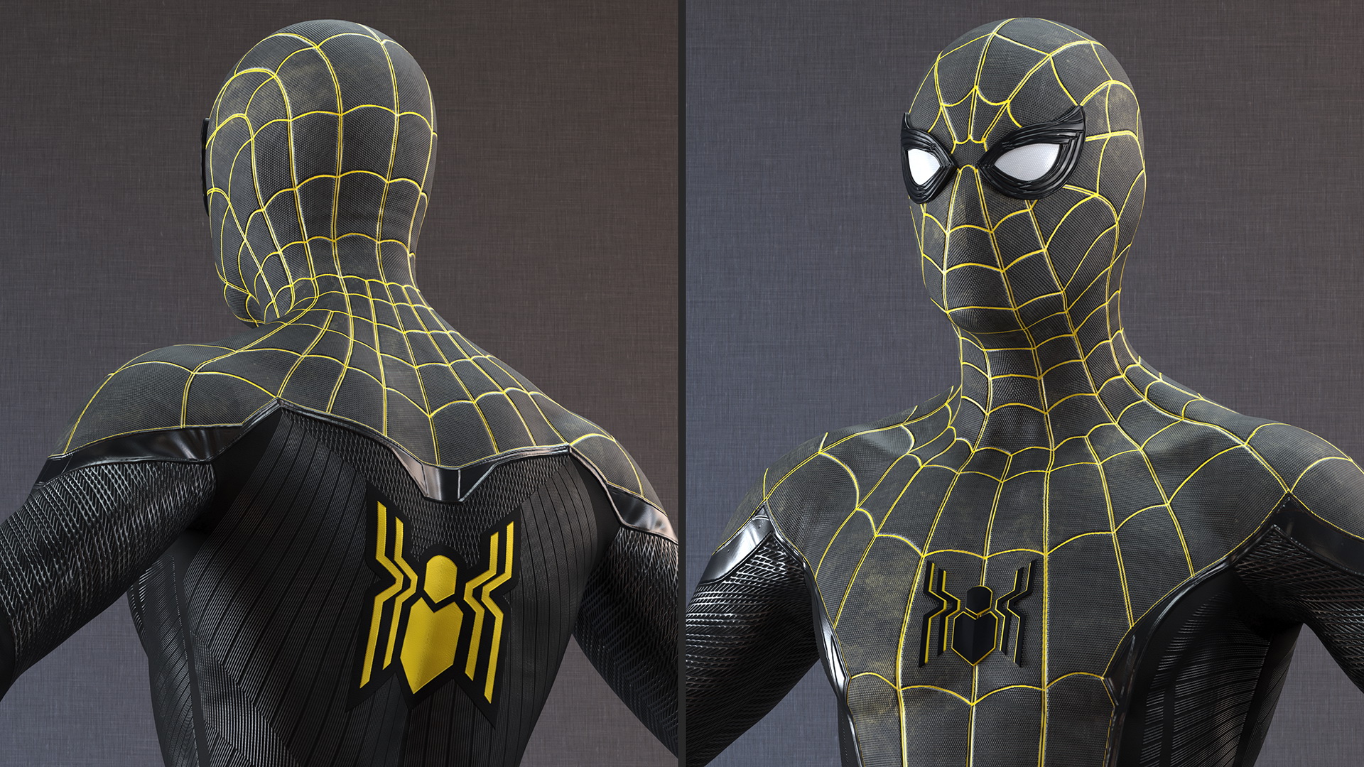 3D Spiderman Black Suit Neutral Pose model