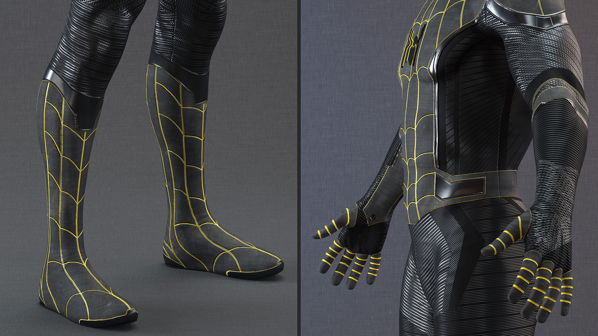 3D Spiderman Black Suit Neutral Pose model