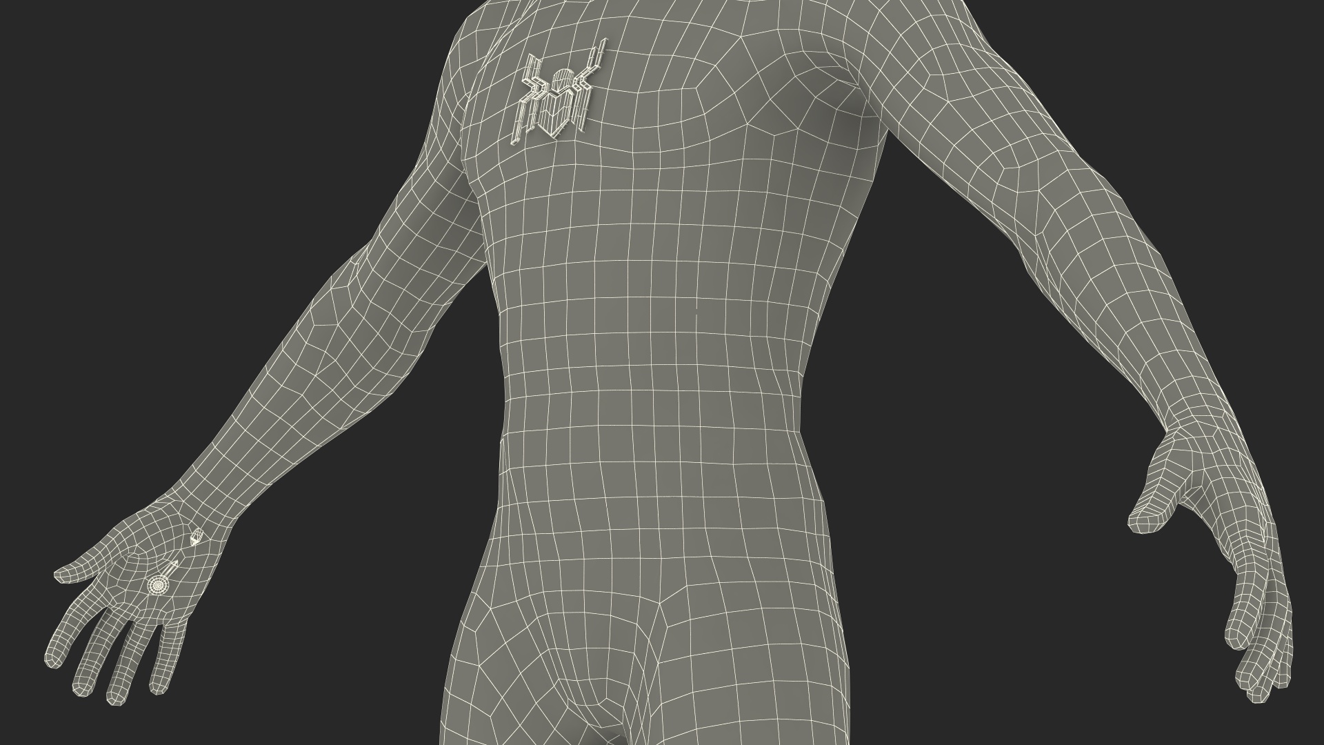 3D Spiderman Black Suit Neutral Pose model
