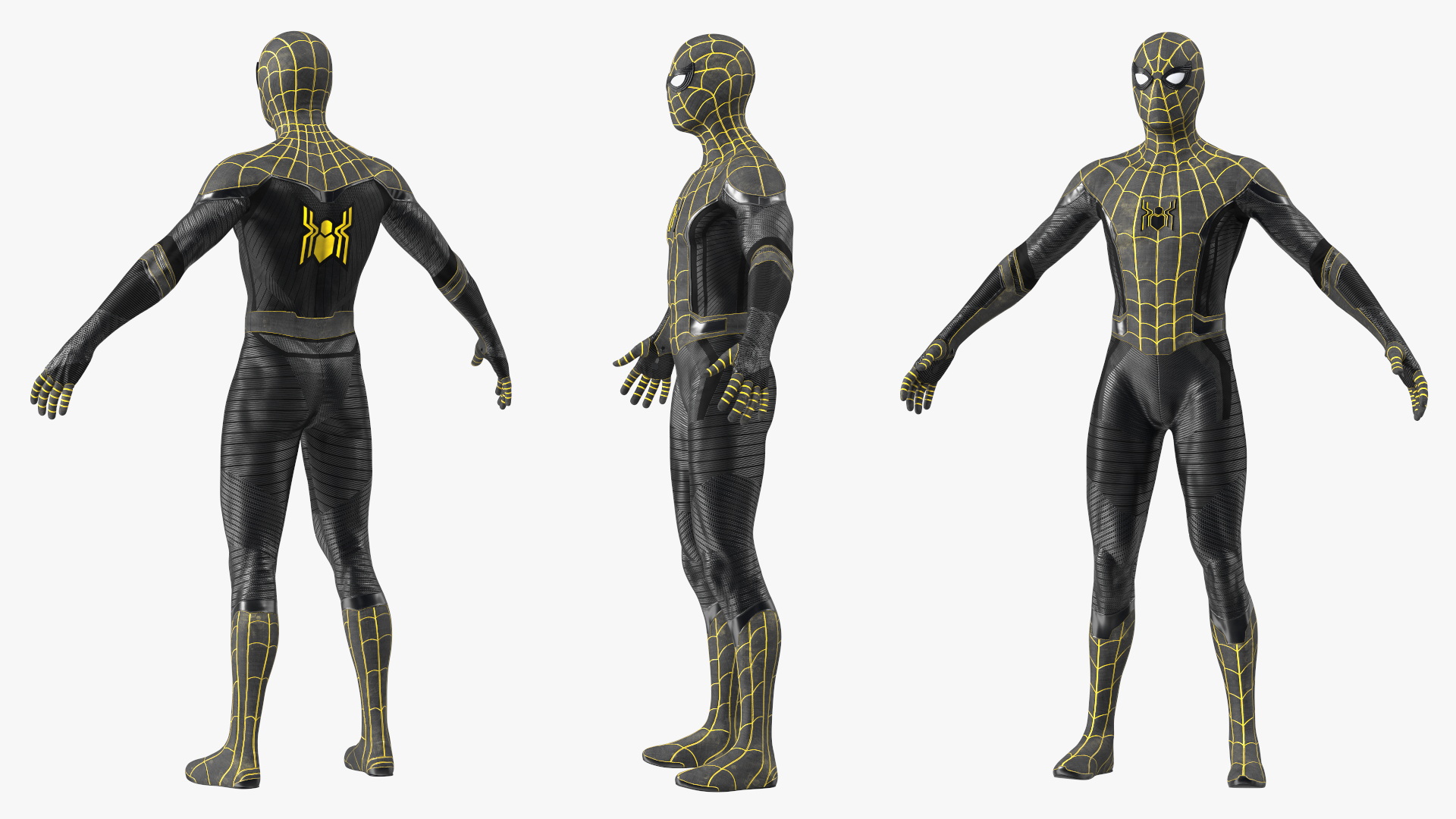 3D Spiderman Black Suit Neutral Pose model