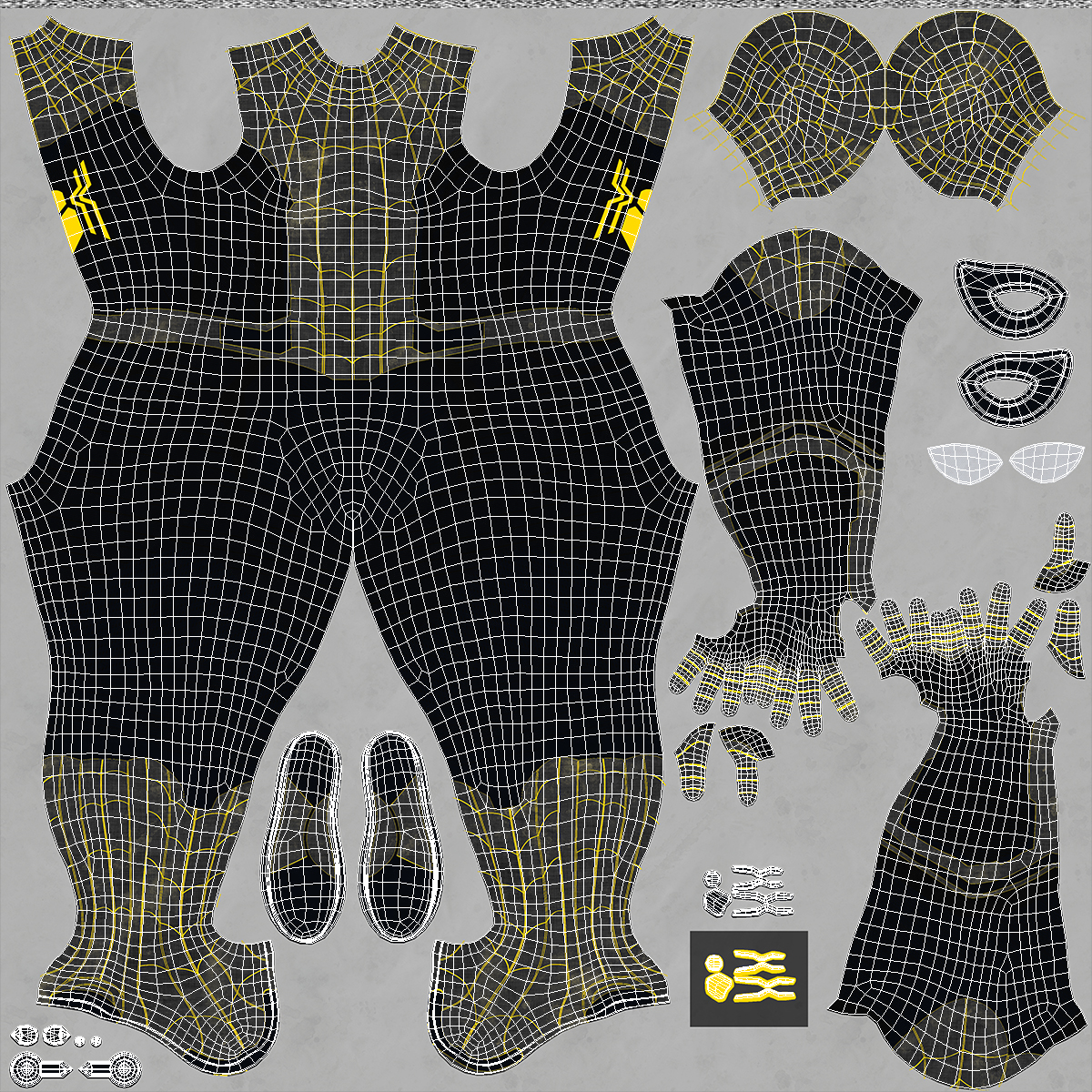 3D Spiderman Black Suit Neutral Pose model