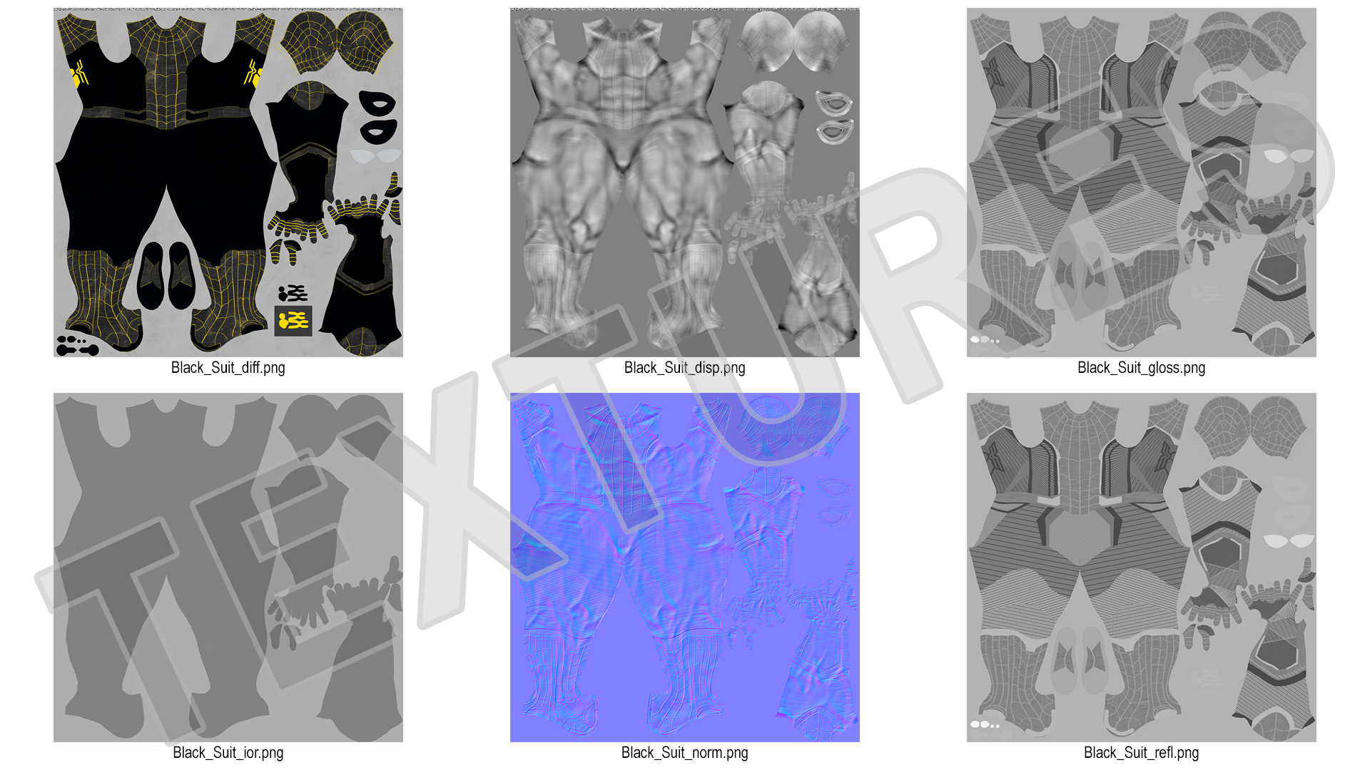 3D Spiderman Black Suit Neutral Pose model