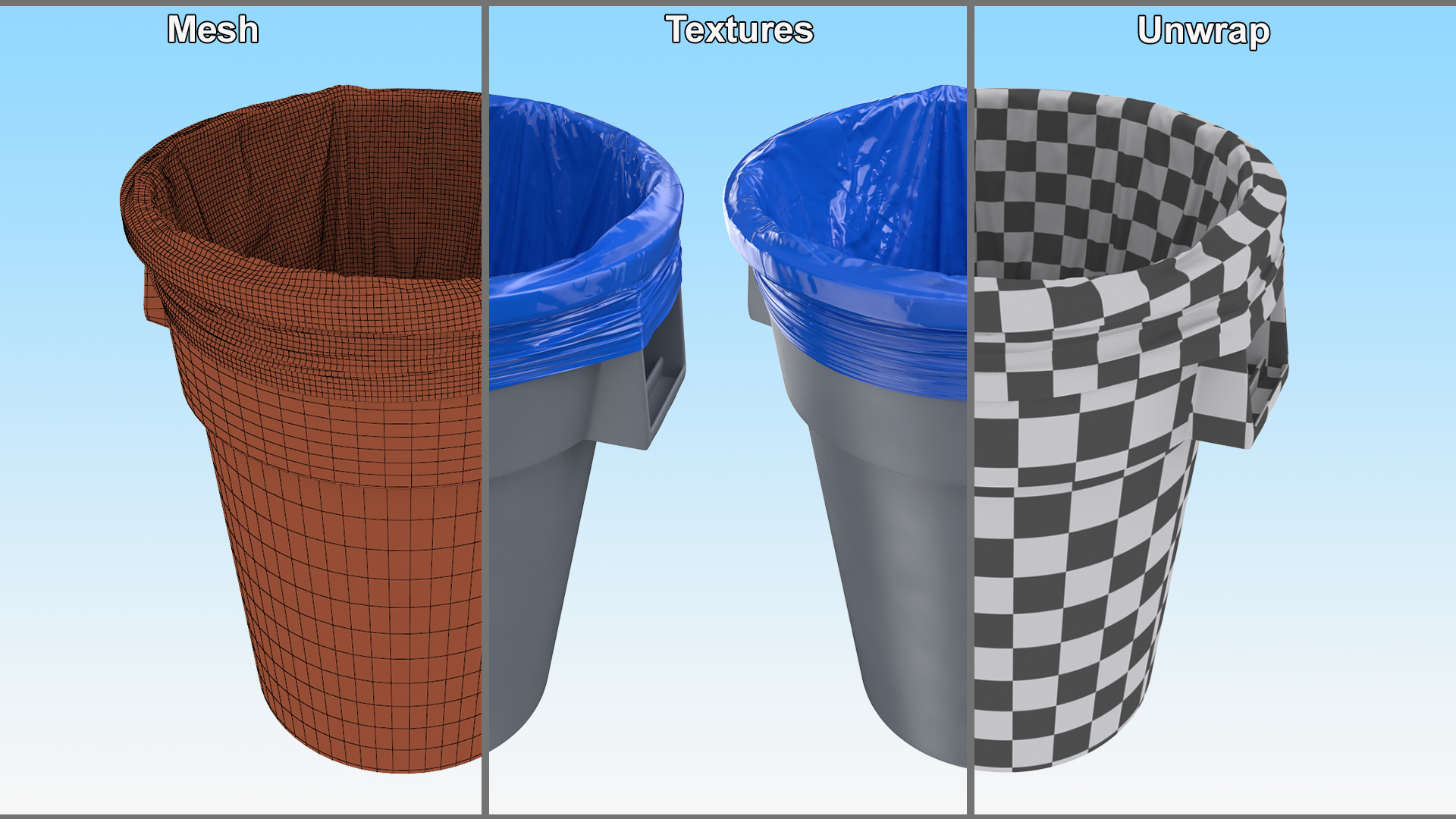 3D model Trash Bin with a Bag