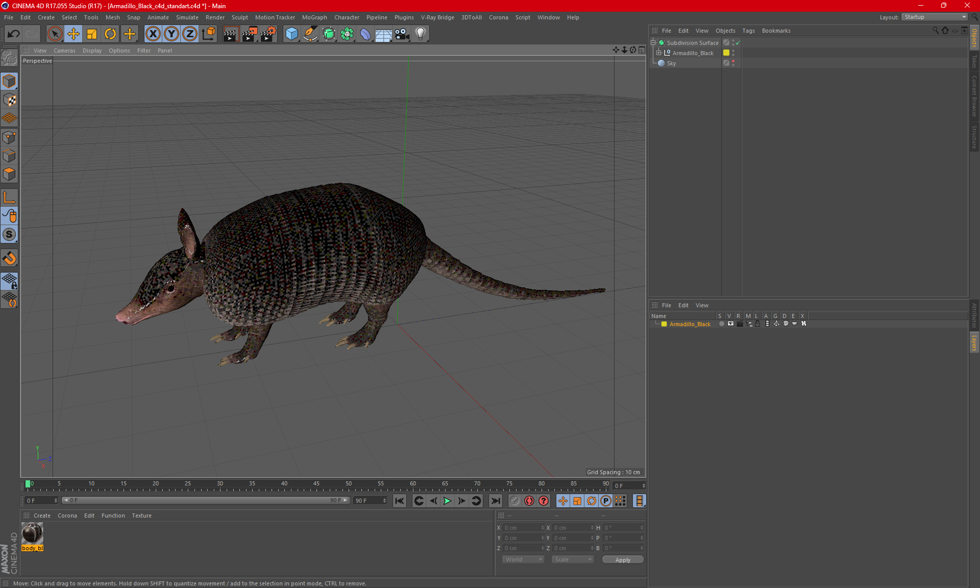 3D model Armadillo Black