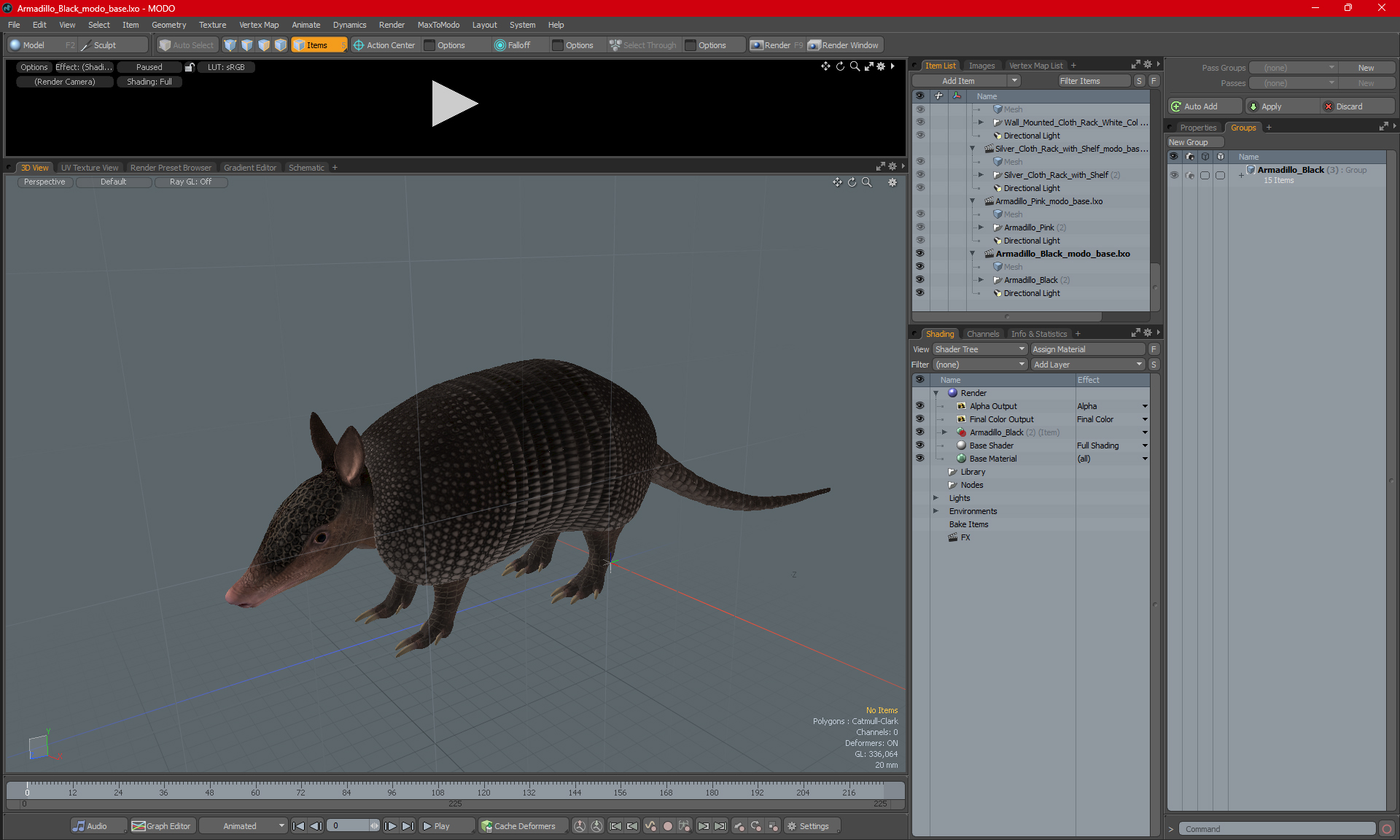 3D model Armadillo Black