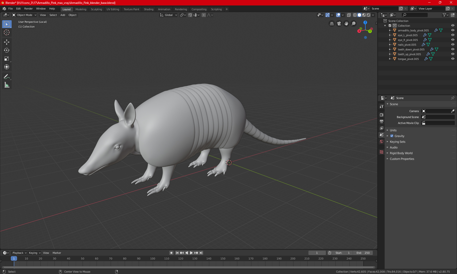 3D model Armadillo Black