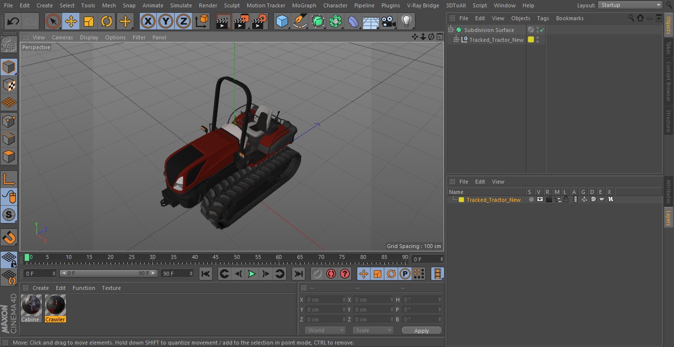 Tracked Tractor New 3D model