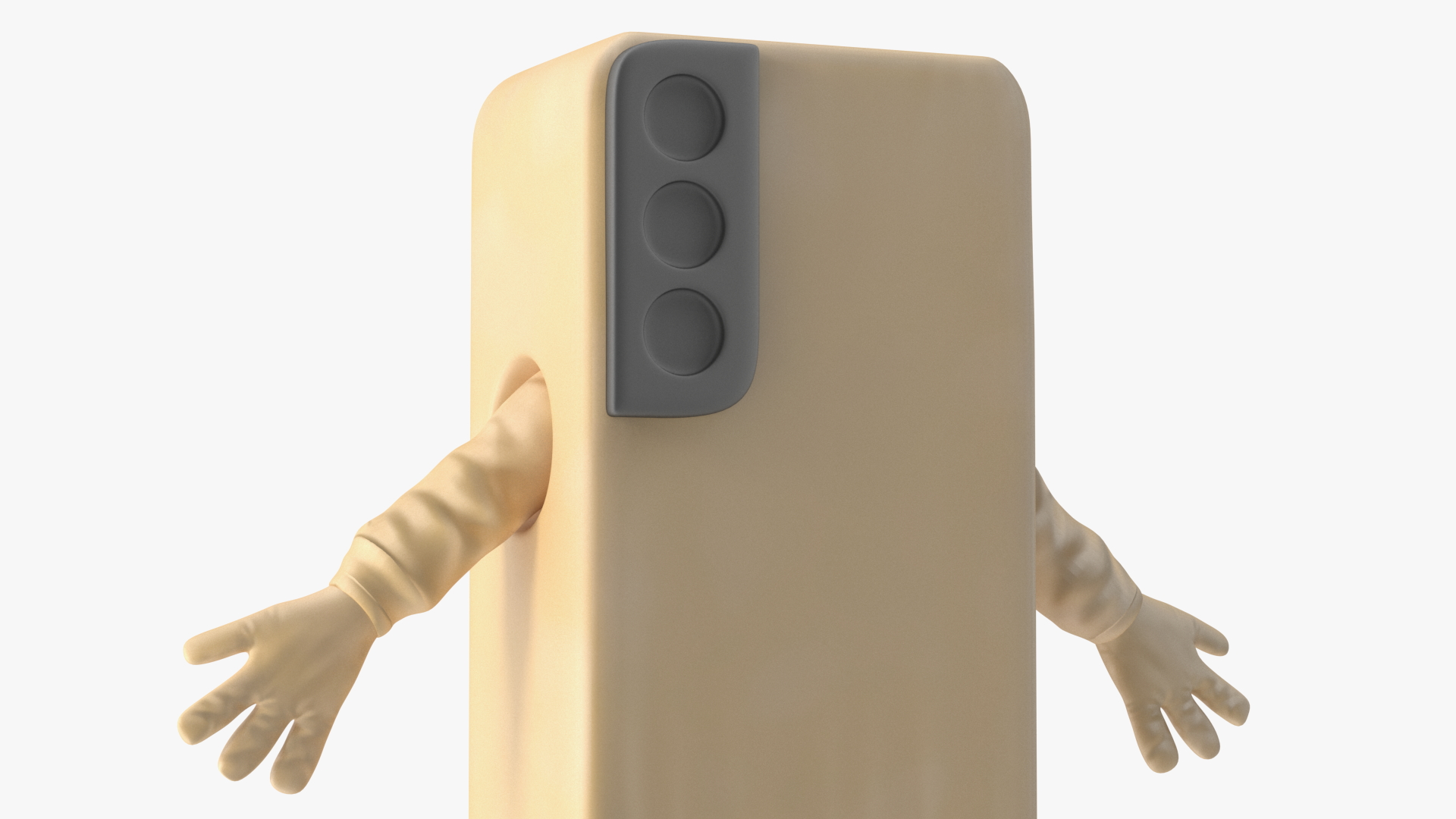 3D Phone Costume Character Golden Rigged for Maya