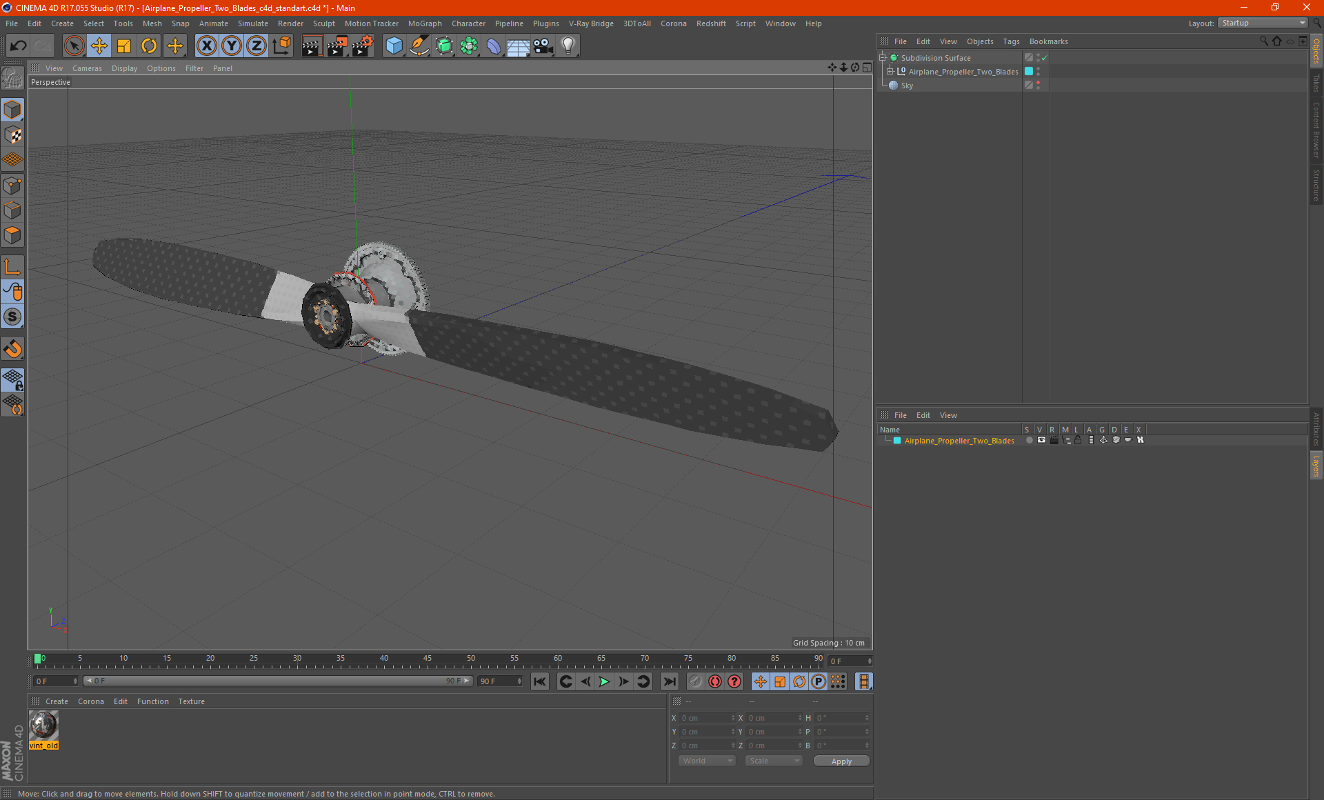 Airplane Propeller Two Blades 3D model