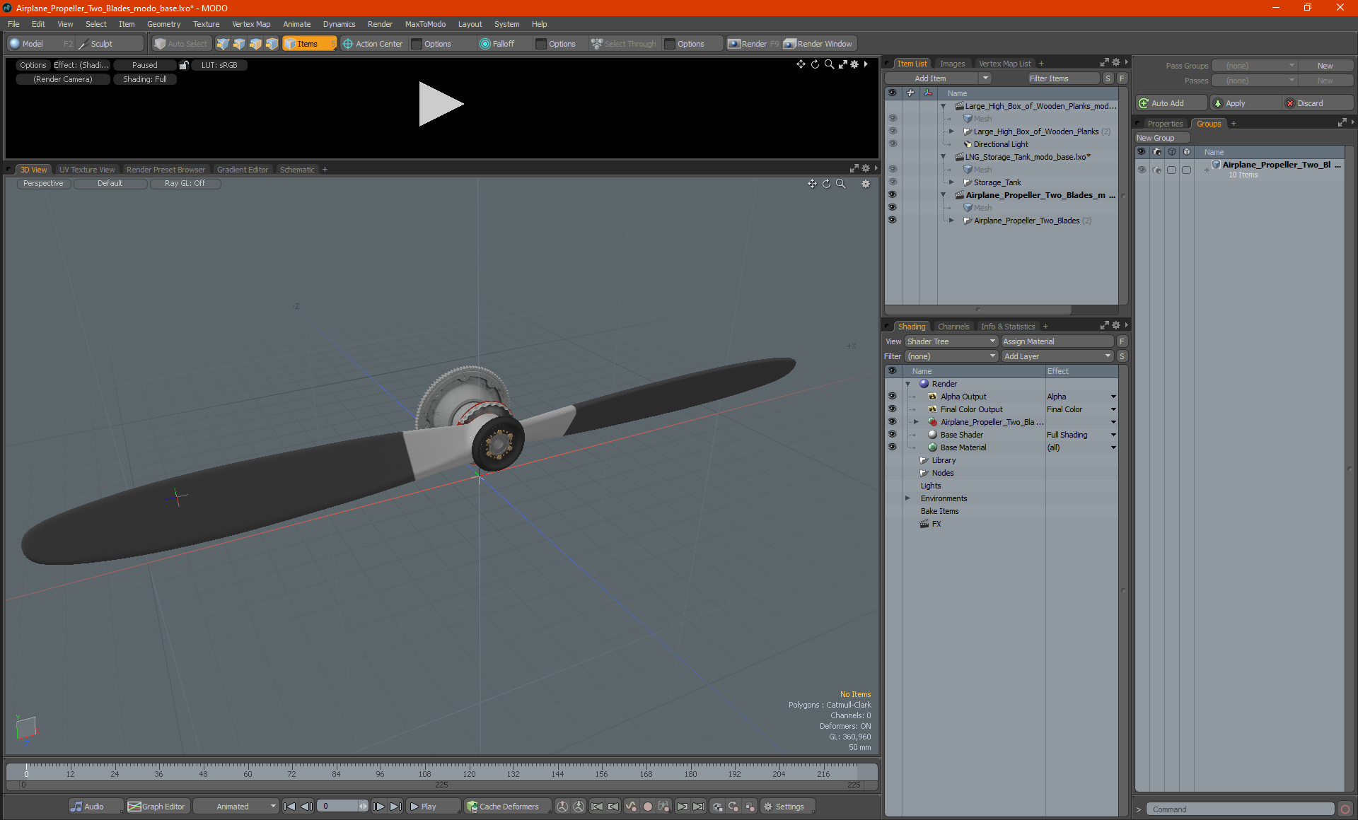 Airplane Propeller Two Blades 3D model